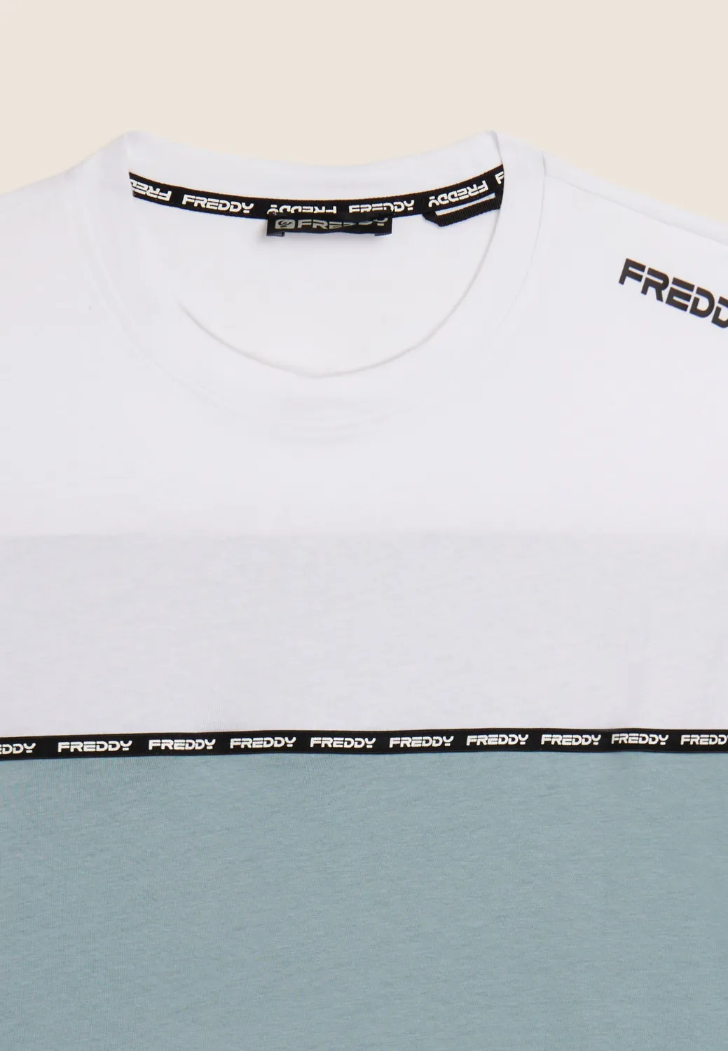 Freddy Colour Block T-Shirt Nero-Bianco Baumwolle