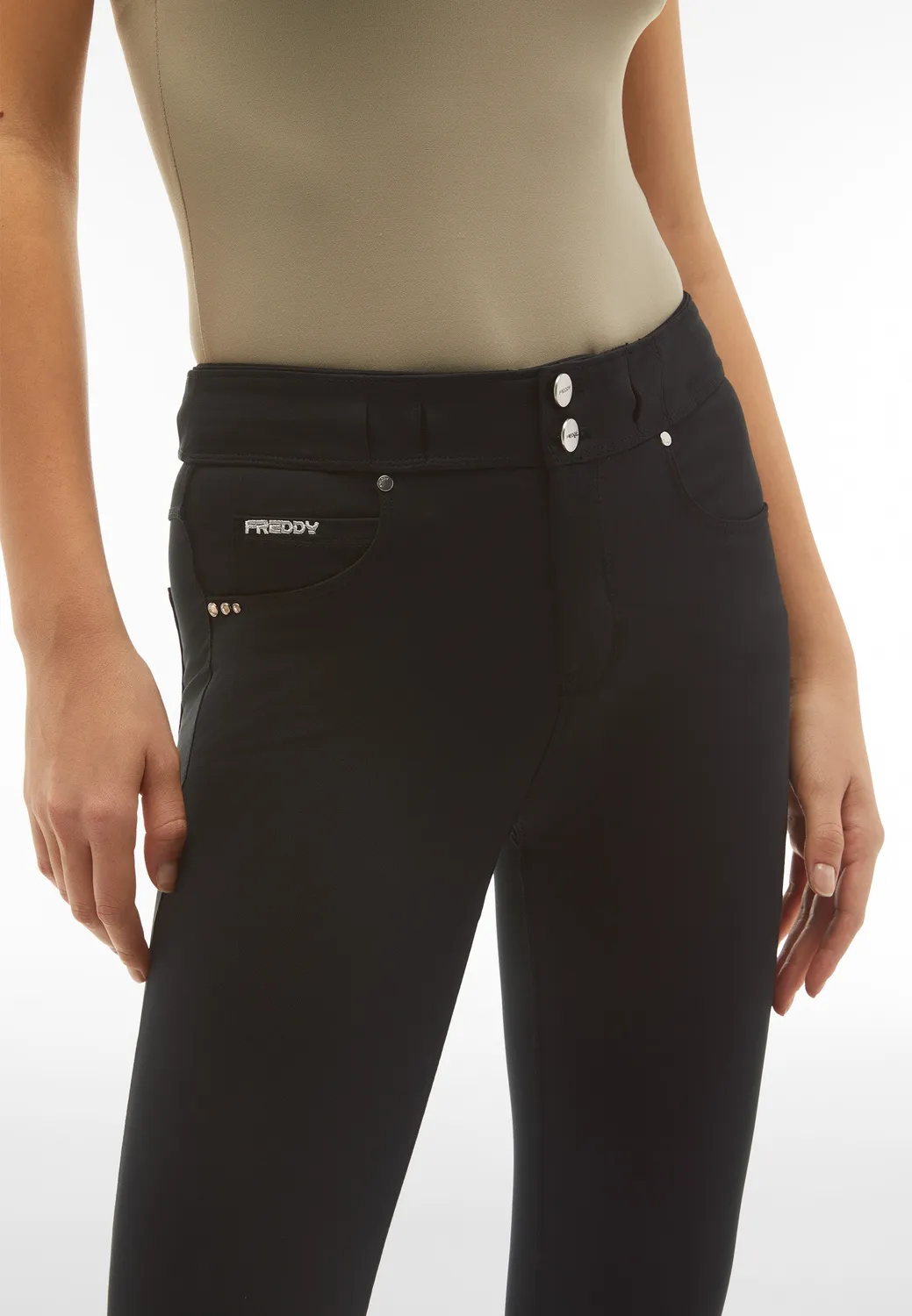 Freddy N.O.W. Skinny Hose Damen Jersey Schwarz atmungsaktiv