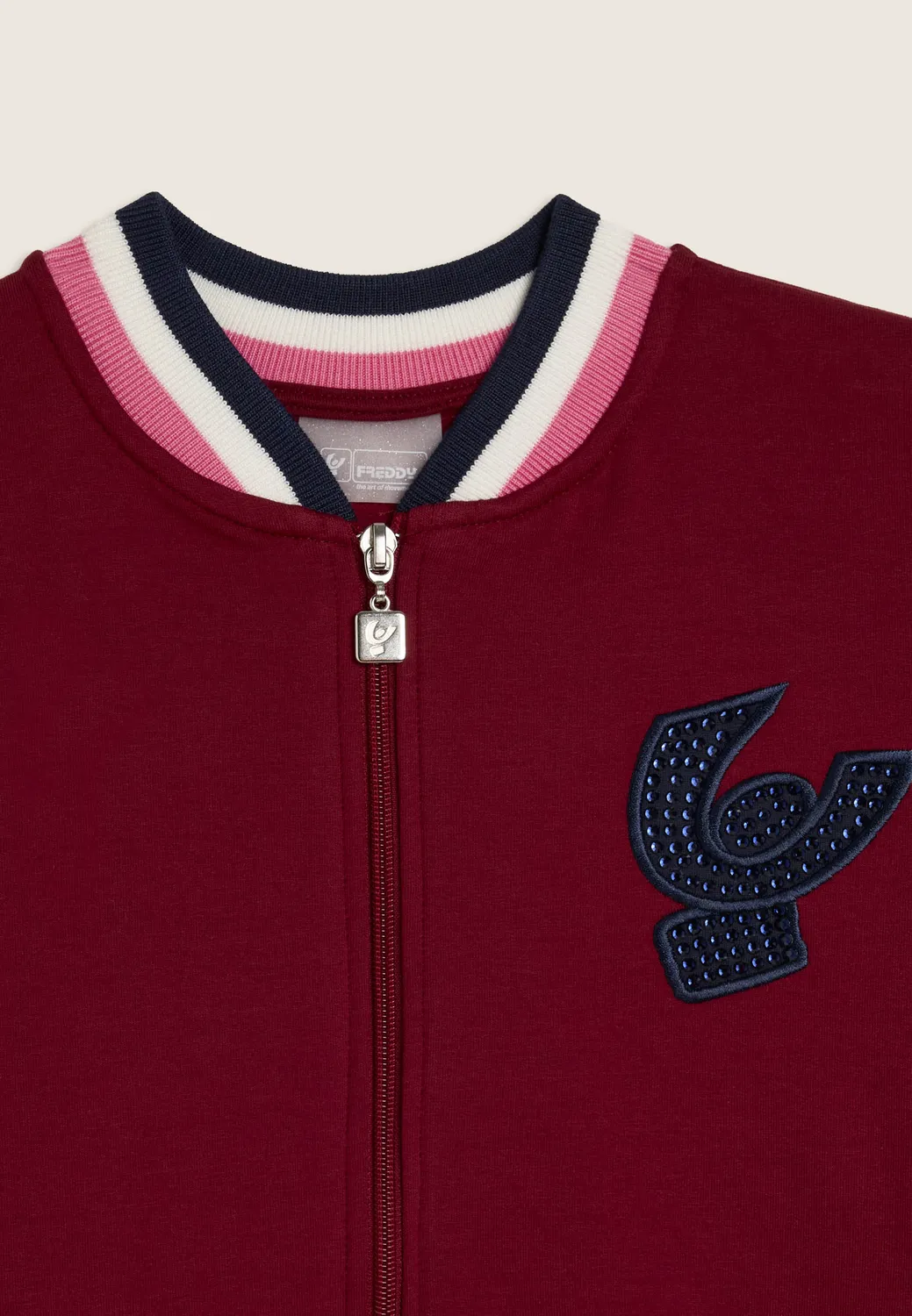 Freddy Junior Bomber Sweatjacke Blau Strass
