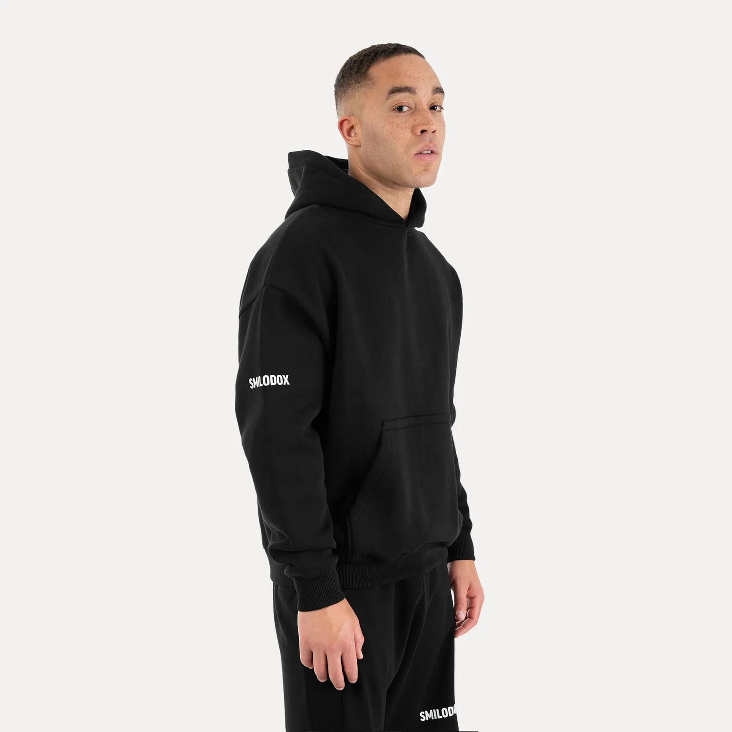 Smilodox Basic Koray Hoodie Herren schwarz Loose Fit