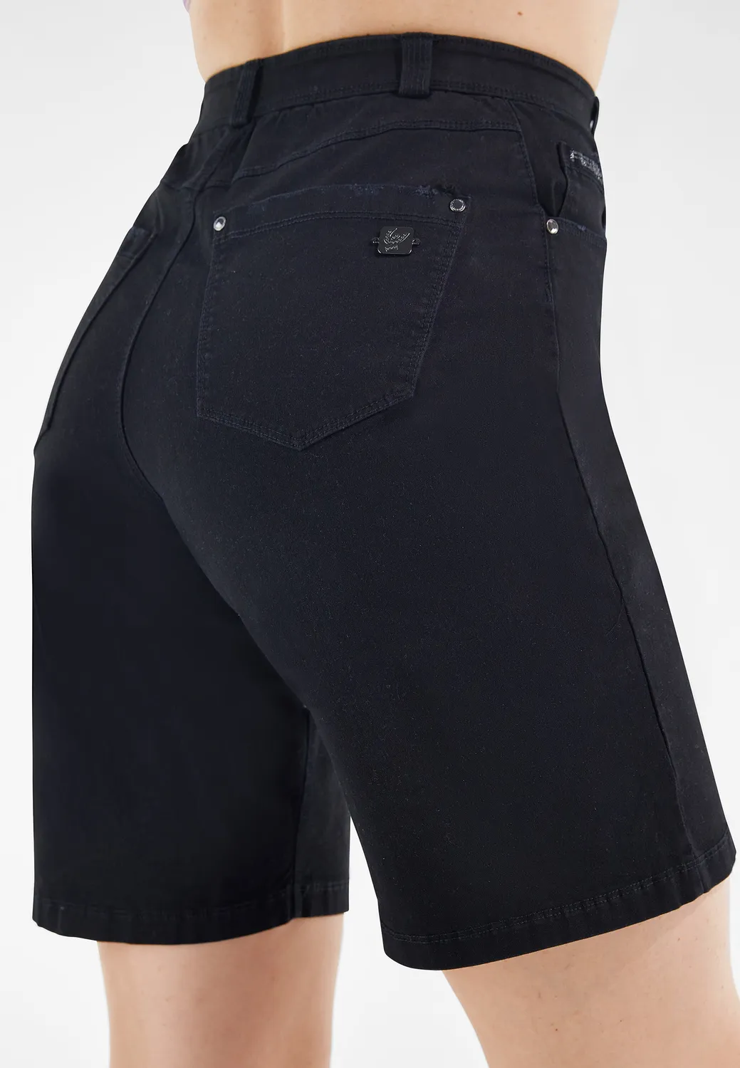 Freddy Black Bermuda Denim Shorts schwarz