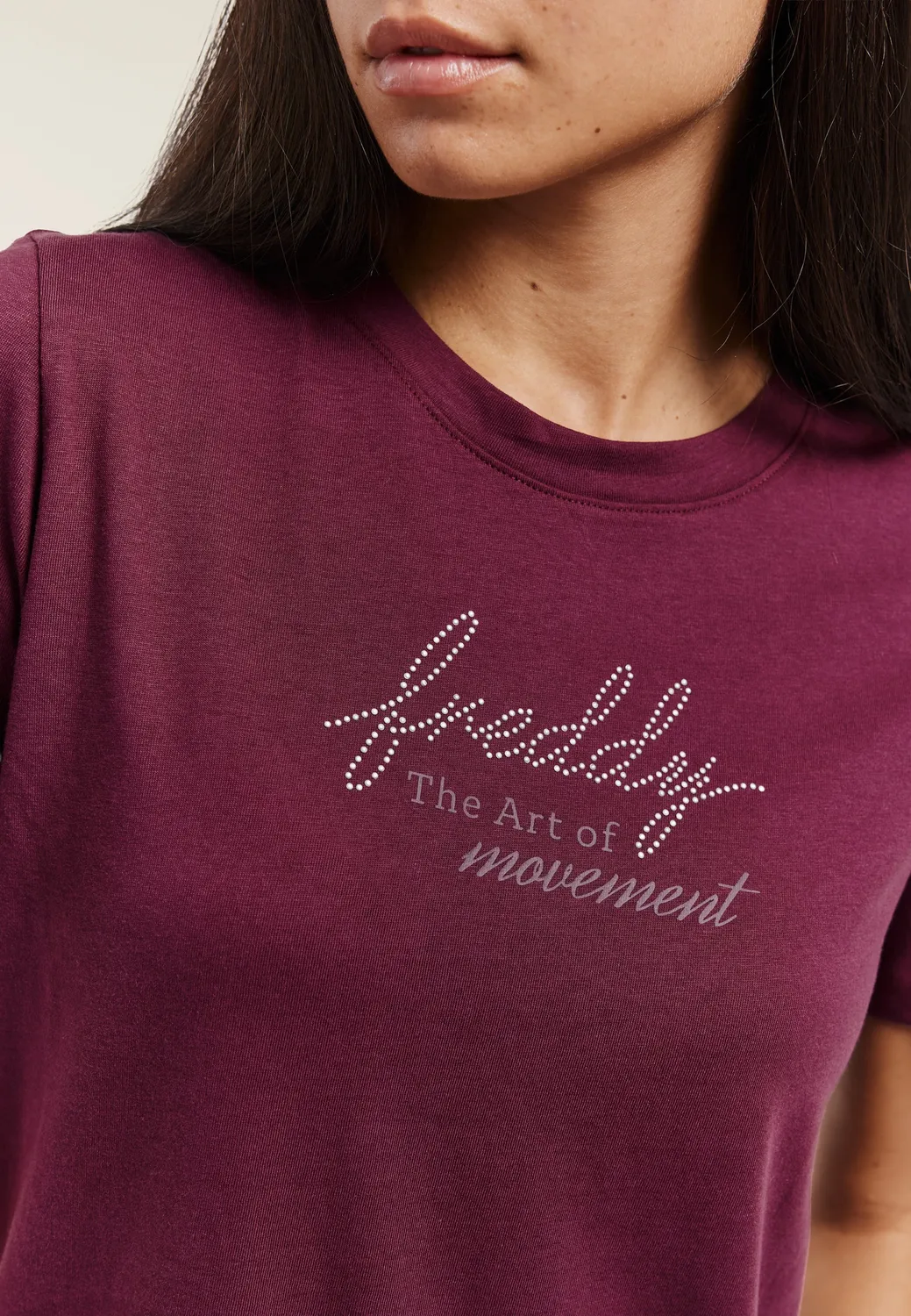 Freddy The Art of Movement T-Shirt Regular Schwarz Perlen