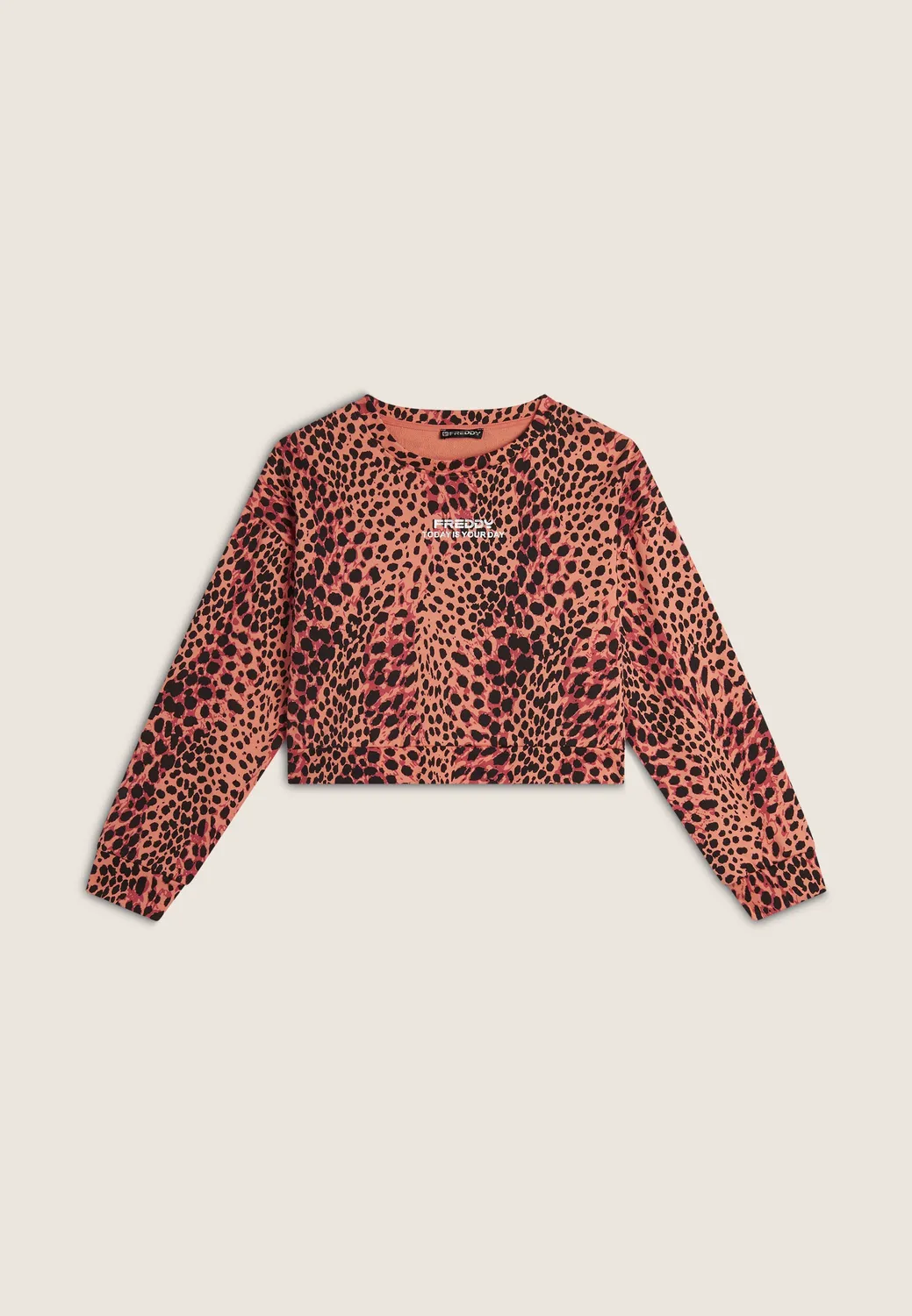 Freddy Cropped Sweatshirt Comfort Fit Leo Pink French Terry
