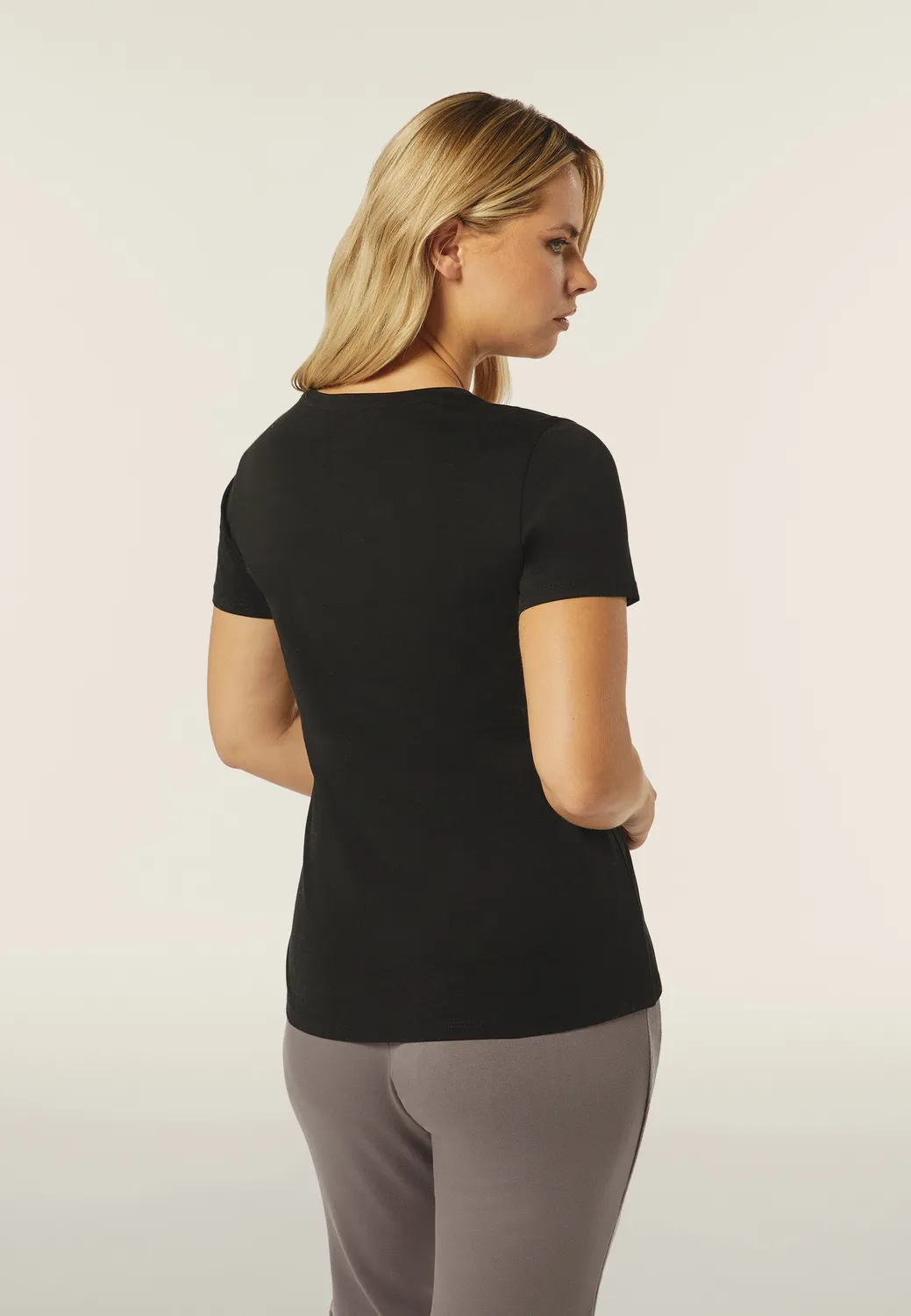 Freddy T-Shirt Damen Schwarz Strass Comfort Fit