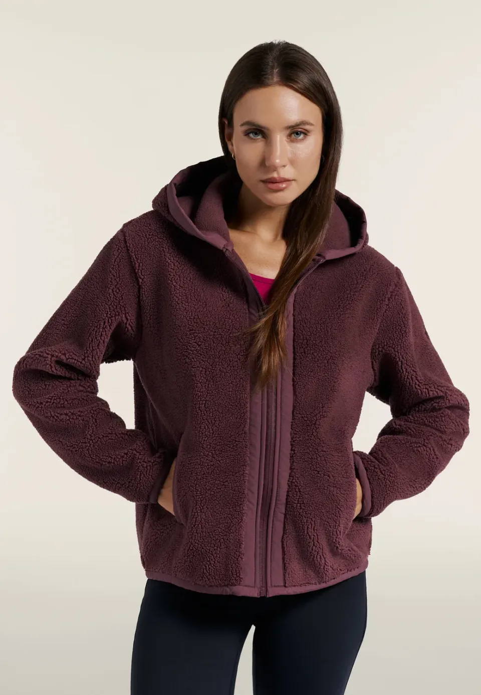 Freddy Sherpa Polar Fleece Jacke Damen Kapuze