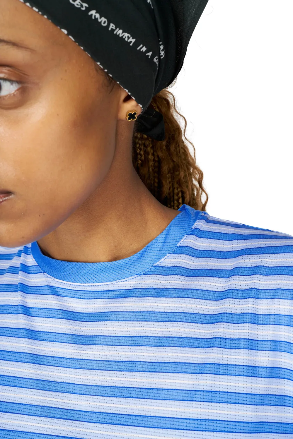 UNNA Wavy Tee Striped Laufshirt Business Blue leicht