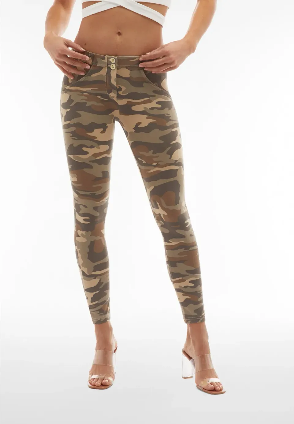 Freddy WR.UP 7/8 Superskinny Push-up Hose Camouflage Blau