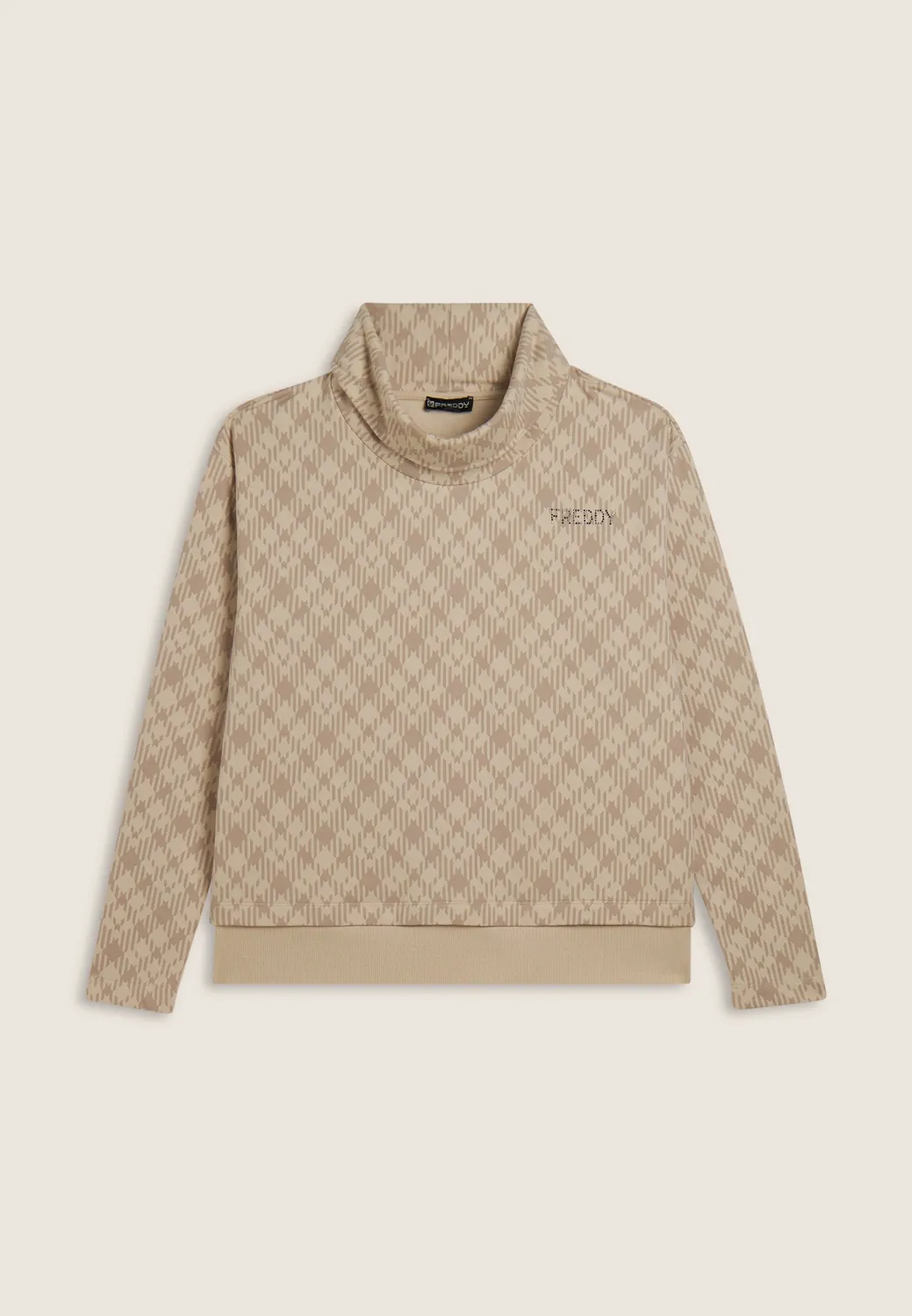 Freddy Comfort Fit Sweatshirt Check Allover Schwarz
