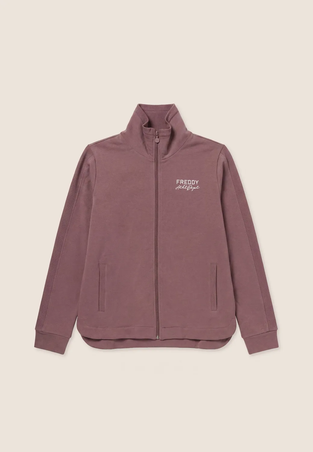 Freddy Damen Sweatjacke Asymmetrisch Zip Rose Taupe