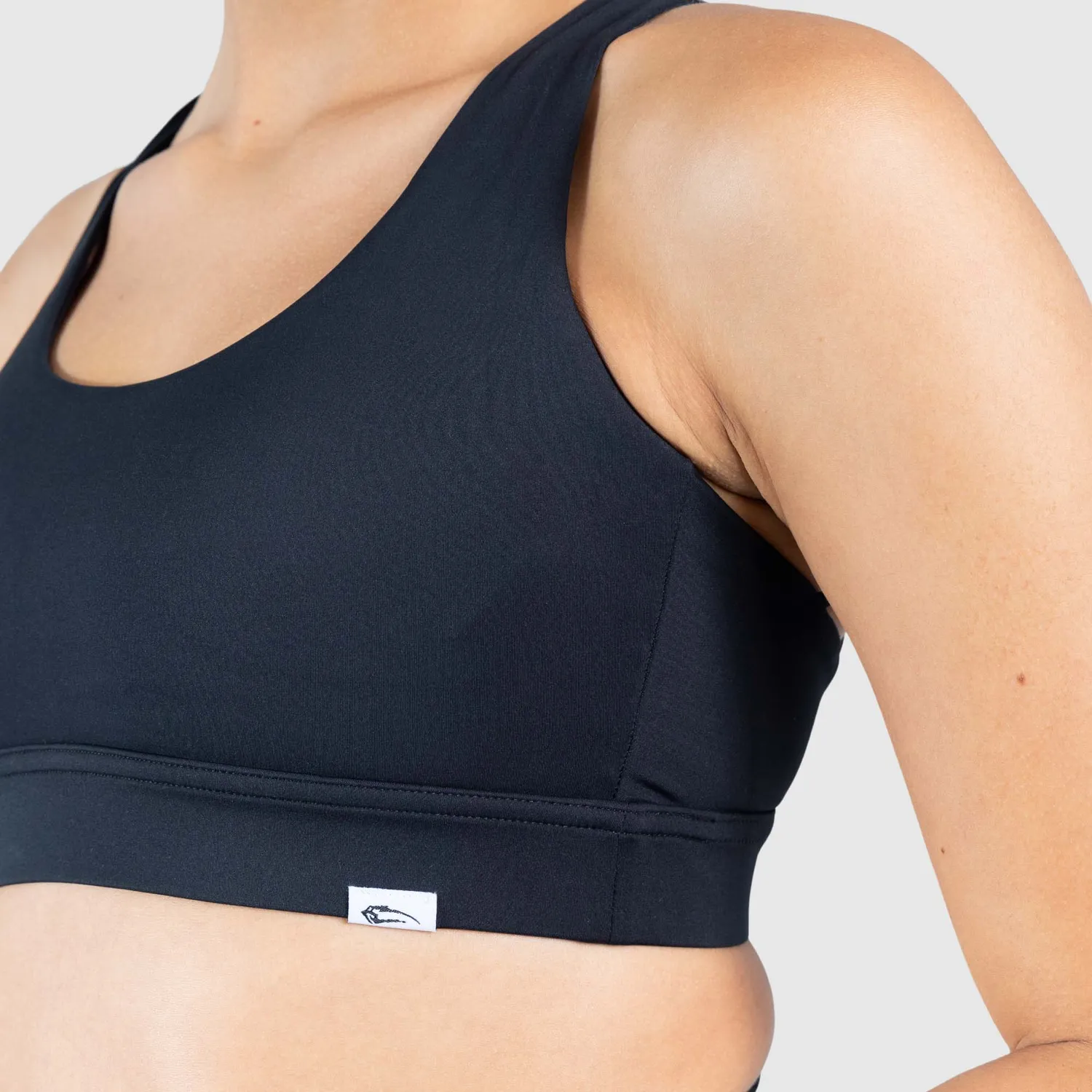 Smilodox Sienna Sport BH Damen Schwarz Blickdicht