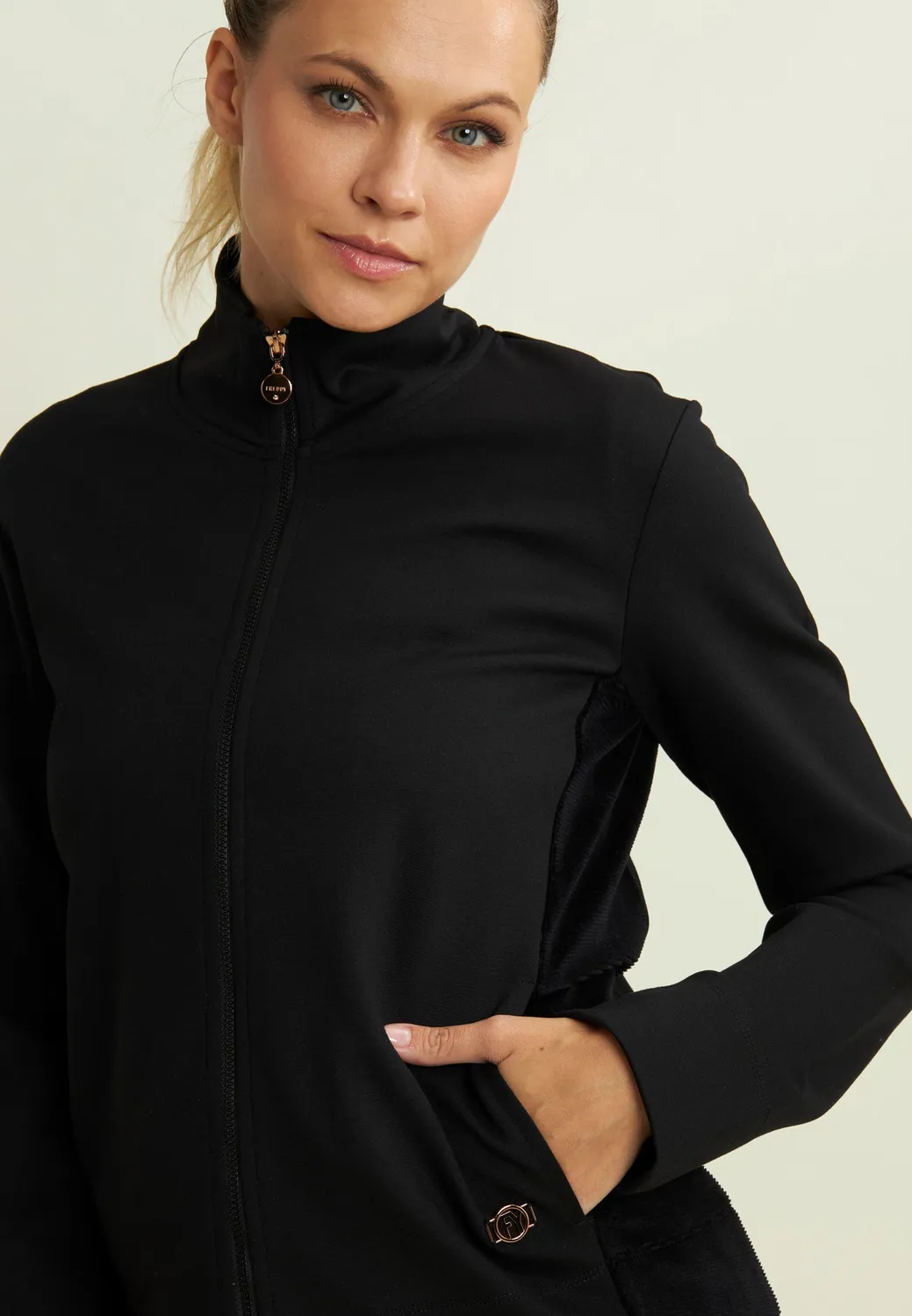 Freddy Full-Zip Sweatjacke Viskose Dark Sapphire Chenille