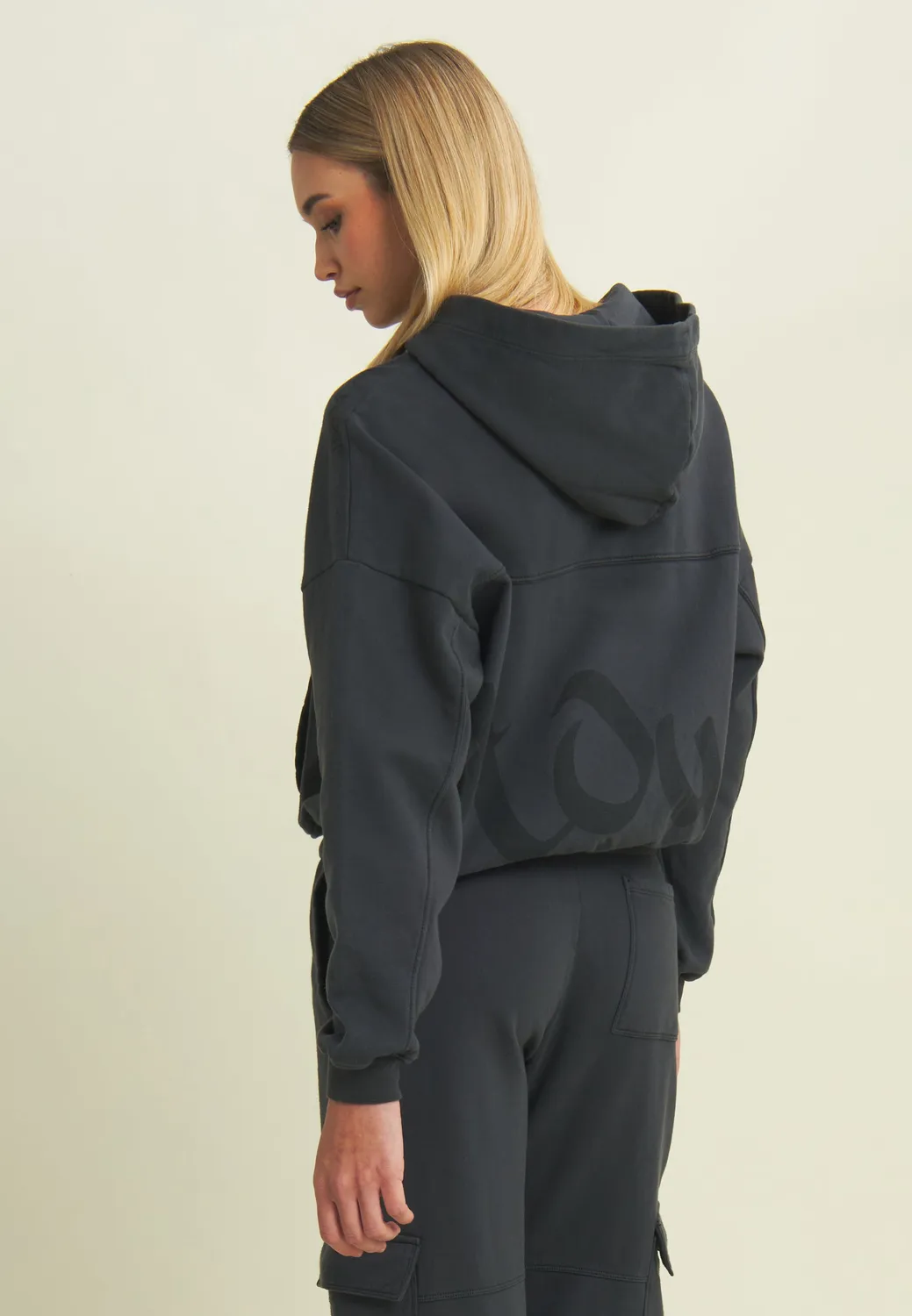 Freddy Flow Oversize Cropped Sweatjacke Grau Zip