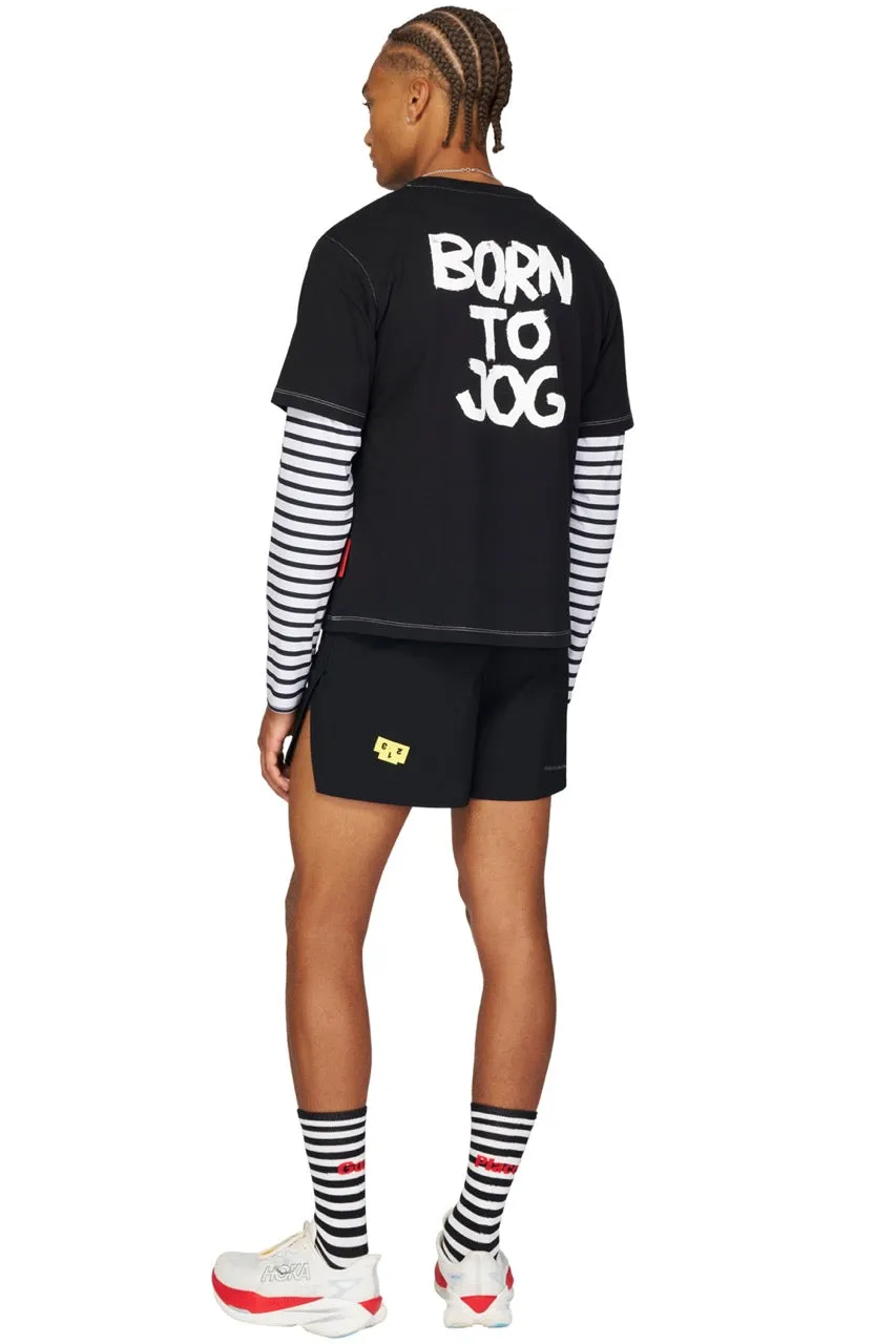 UNNA Born To Jog Tee Laufshirt schwarz Baumwolle