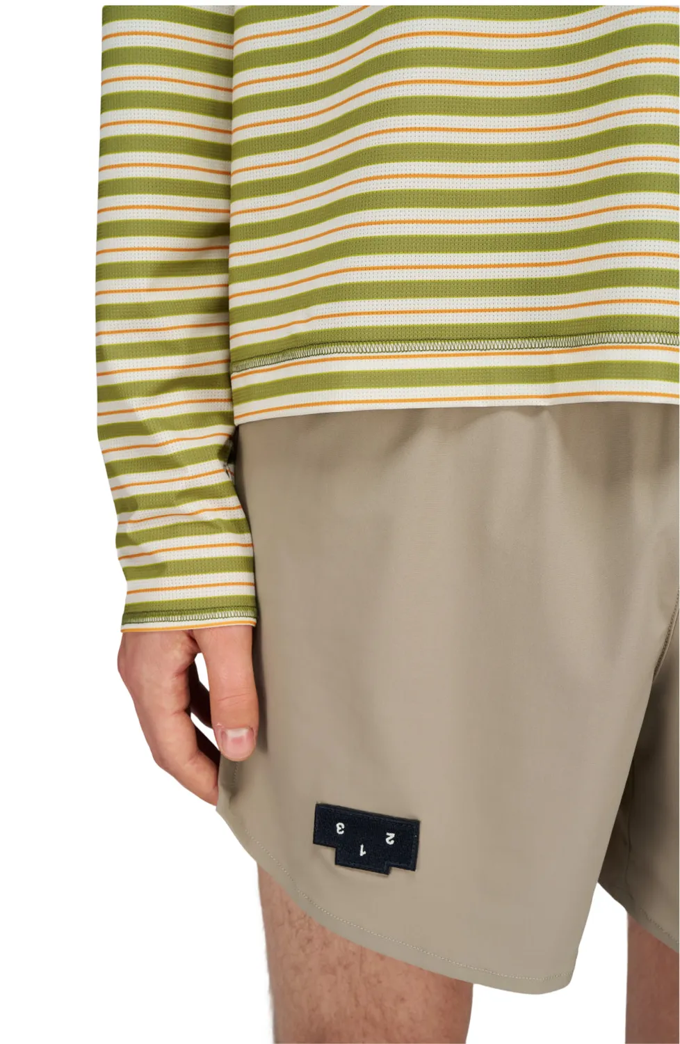 UNNA Striped LS Langarmshirt Sage Stripe recycelt