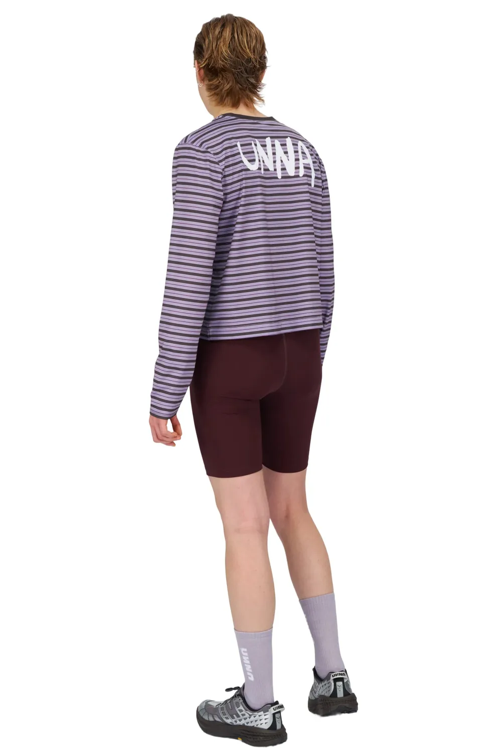 UNNA Striped LS W Laufshirt Grape Recycling-Polyester