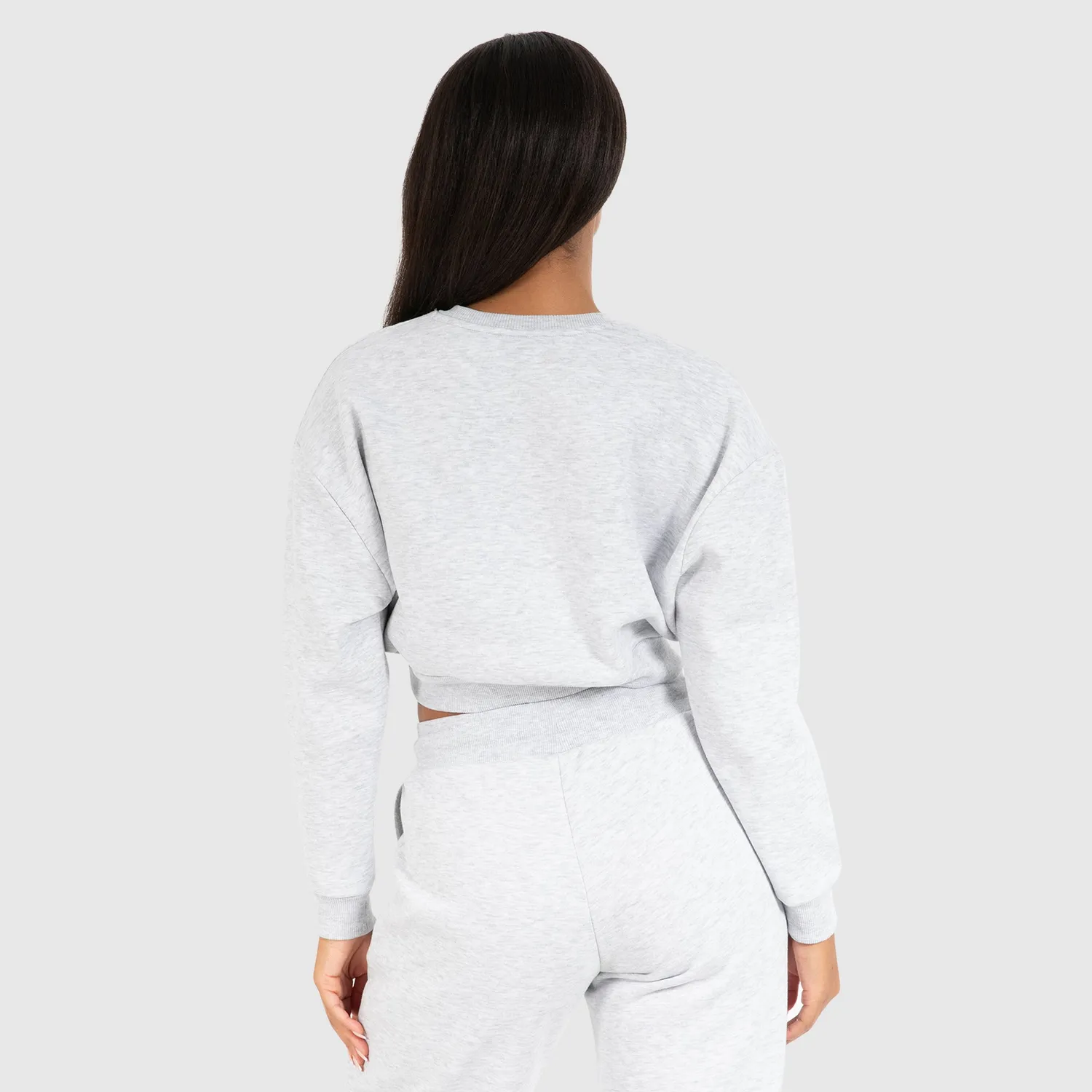 Smilodox Lunara Amelia Crop Sweatshirt Beige Melange