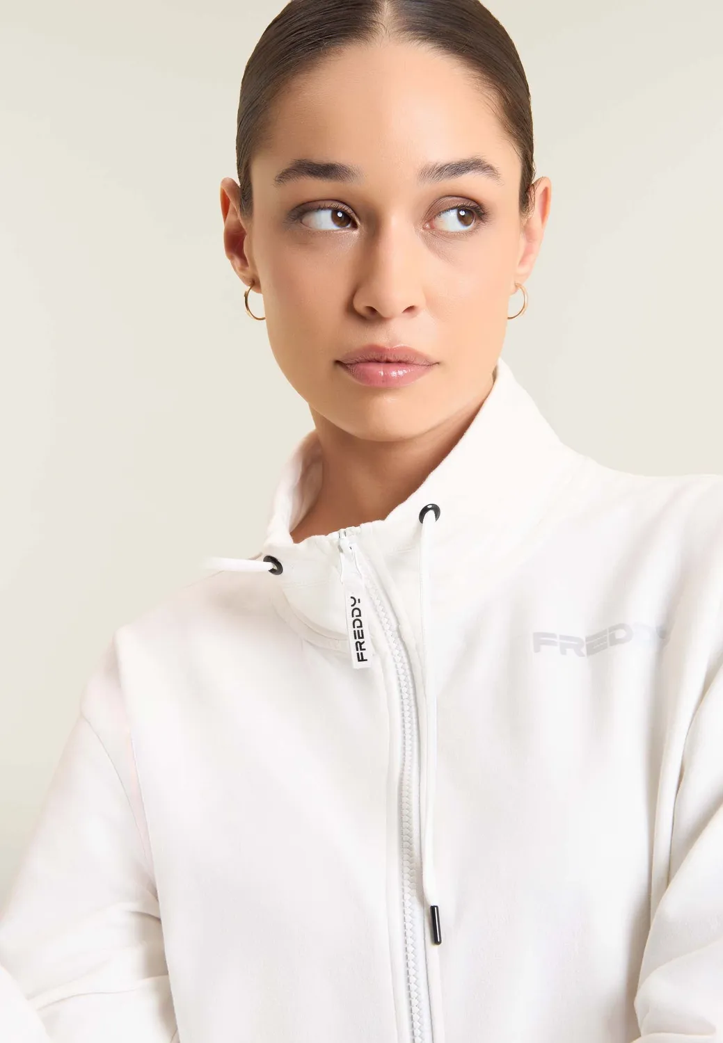 Freddy MOV Full-Zip Sweatjacke anthrazit Stehkragen