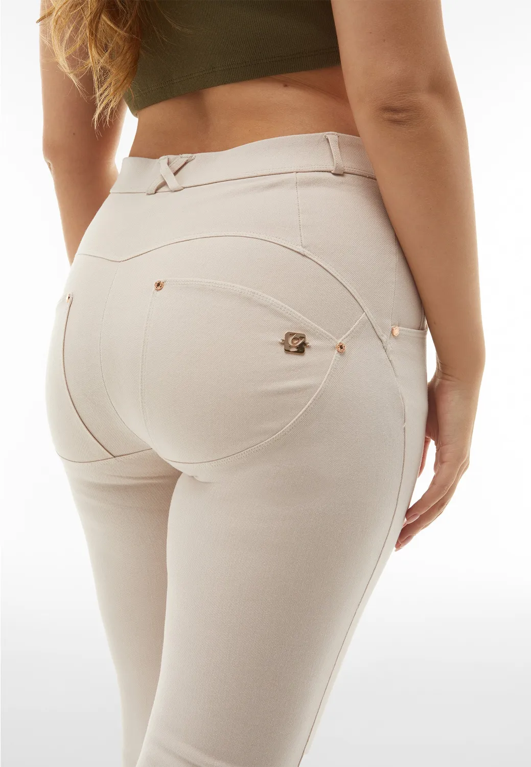 Freddy WR.UP High Waist Chinohose Crystal Gray shaping