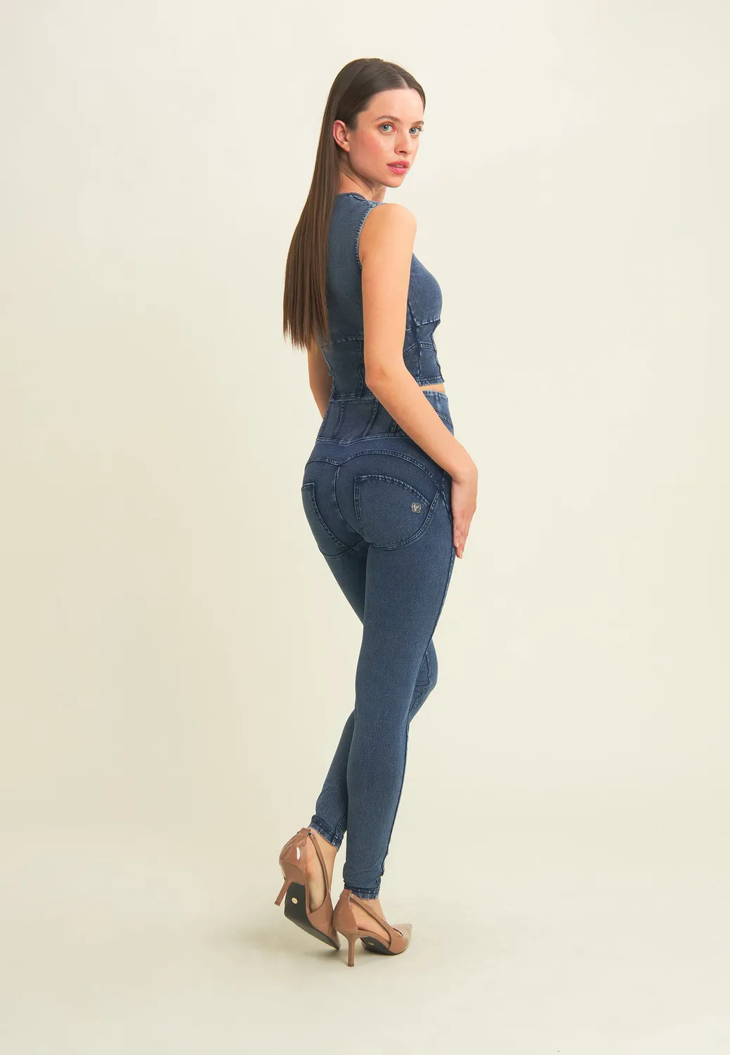 Freddy WR.UP Superskinny Push-up Hose Denim-Optik hoch