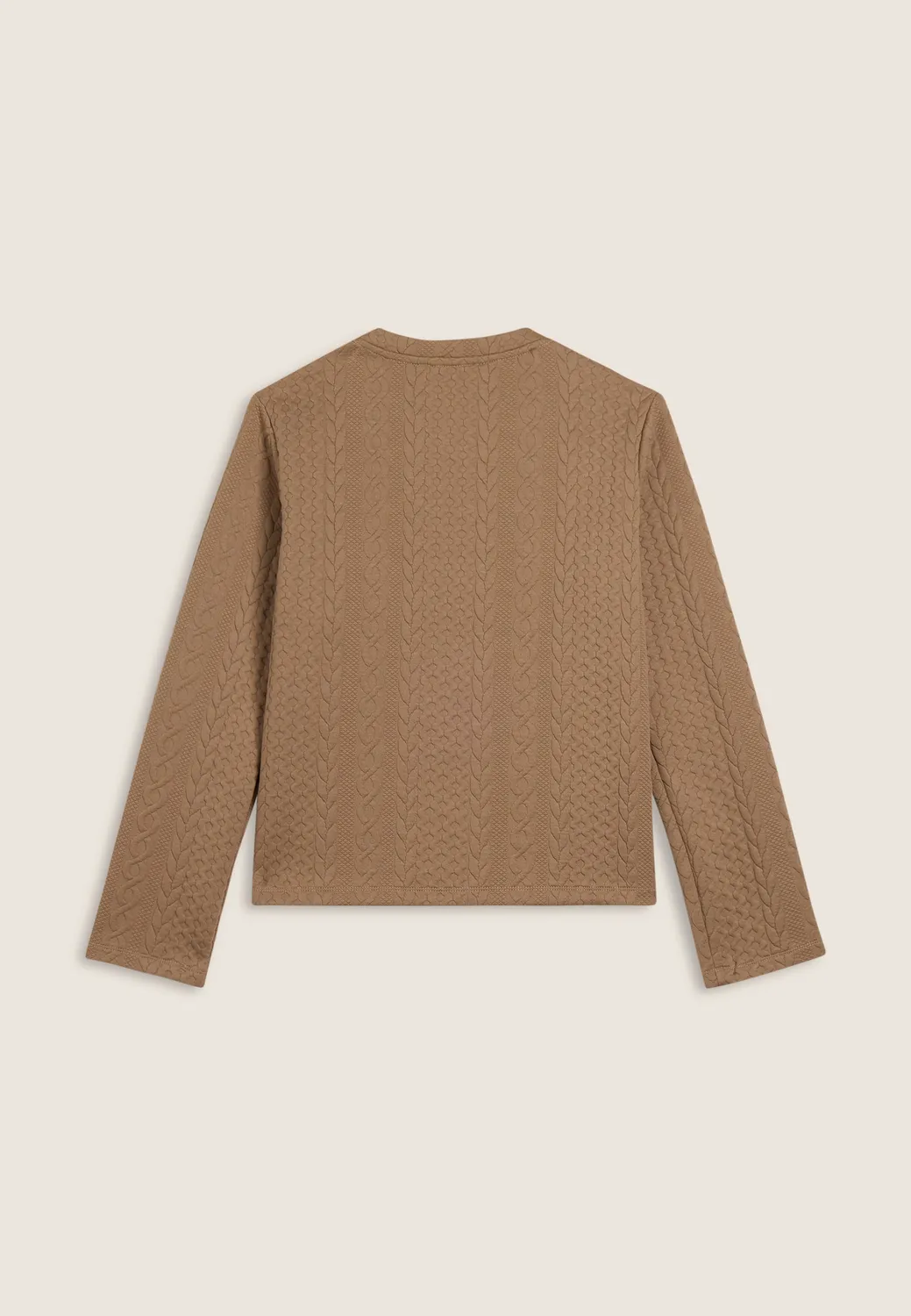 Freddy Sweatshirt Rundhals Technik-Gewebe Zopf grau