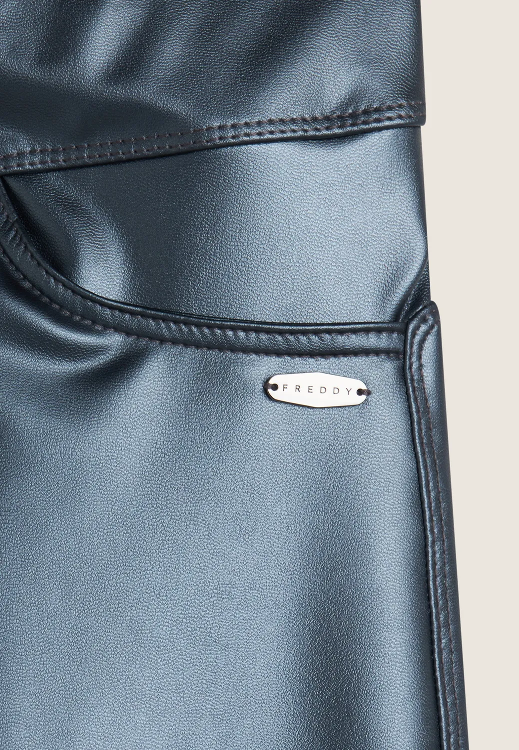 Freddy 7/8 Coated Leggings Leder-Look hoher Bund