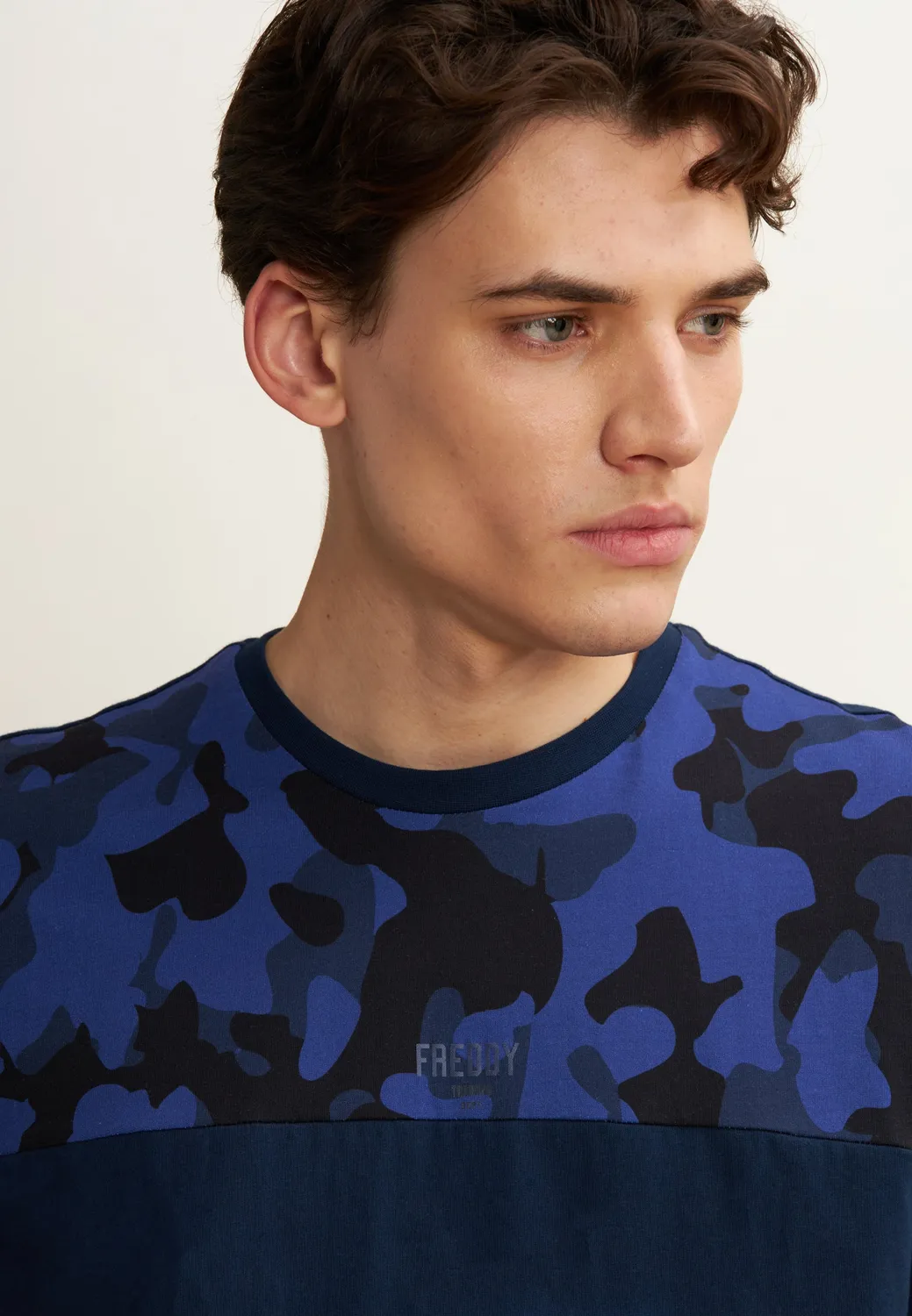 Freddy T-Shirt Camouflage Einsatz Dress Blue