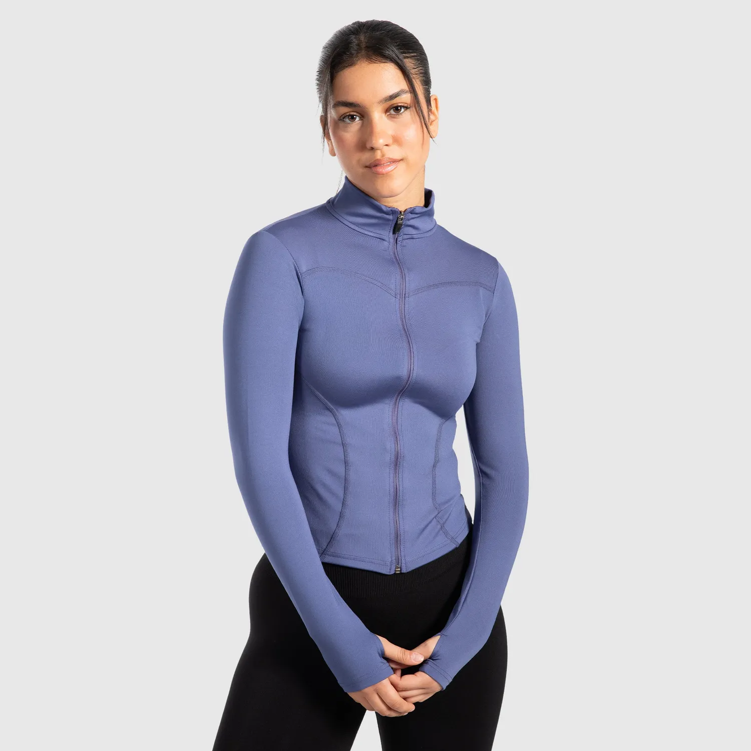 Smilodox Indira Trainingsjacke Damen Schwarz Slim Fit