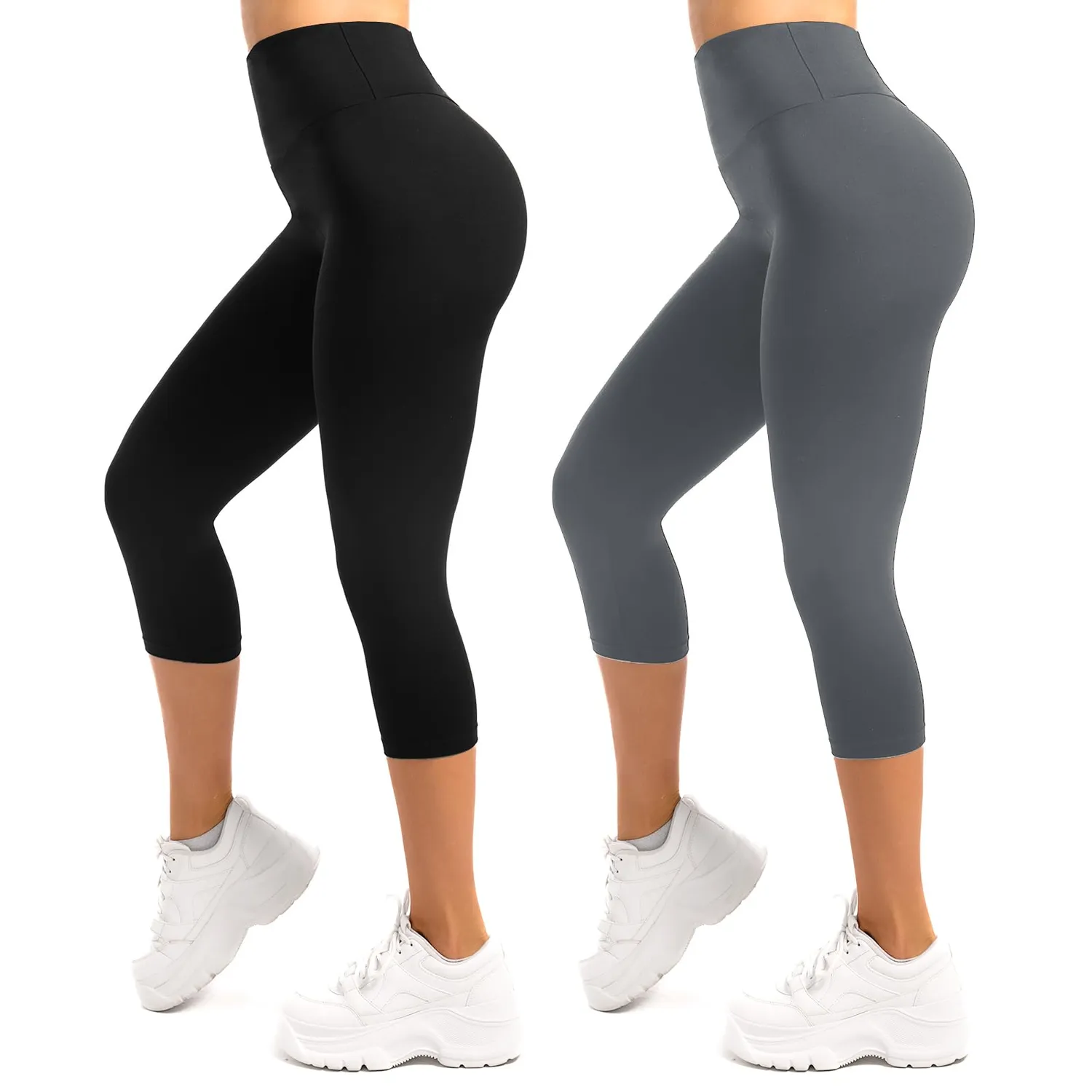 SINOPHANT 3/4 Leggings Damen High Waist 2er Pack blickdicht