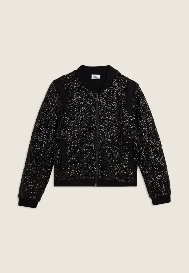 Freddy Junior Bomberjacke Pailletten Schwarz