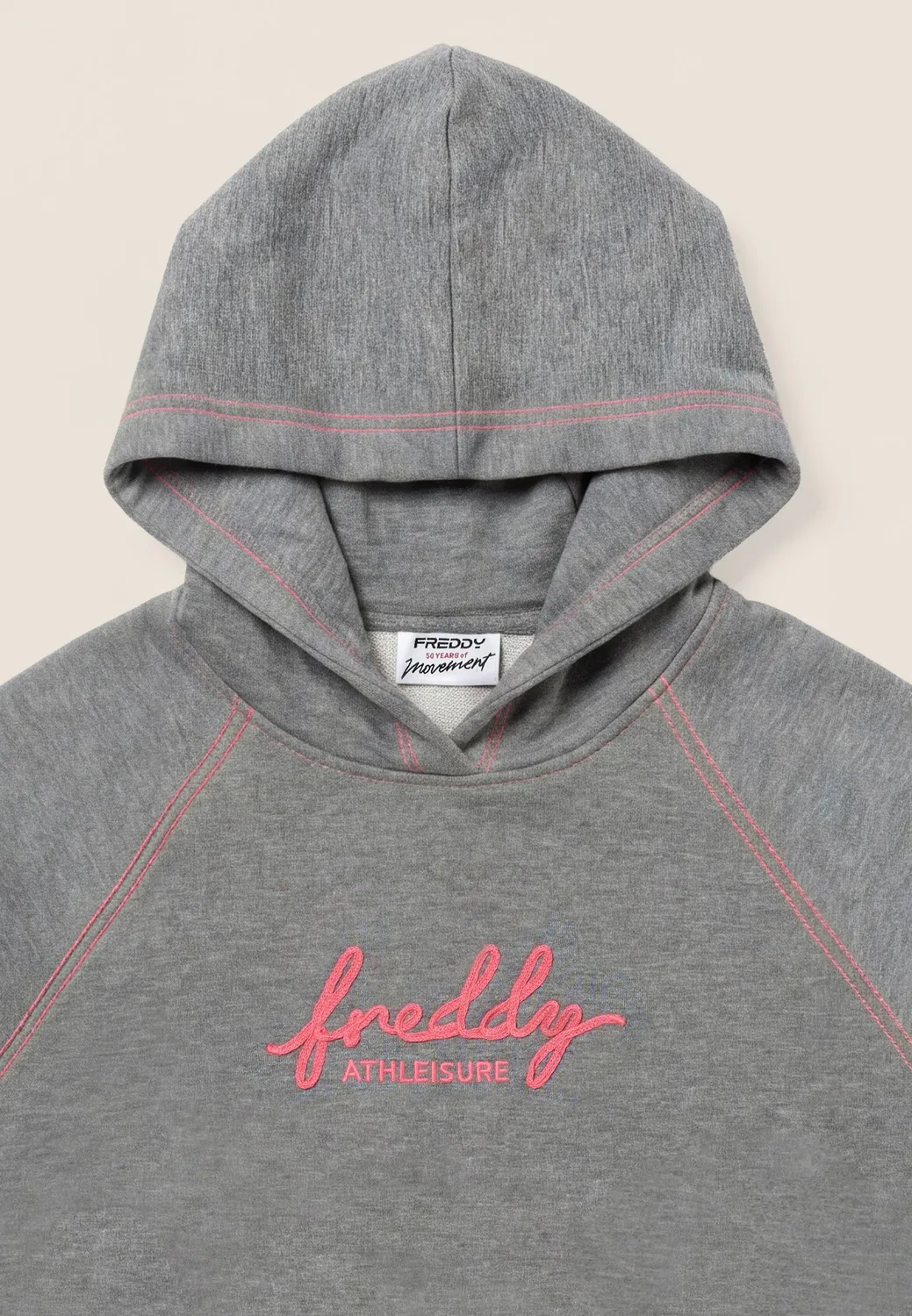Freddy Comfort Mélange Hoodie Damen Grau Neon-Stick