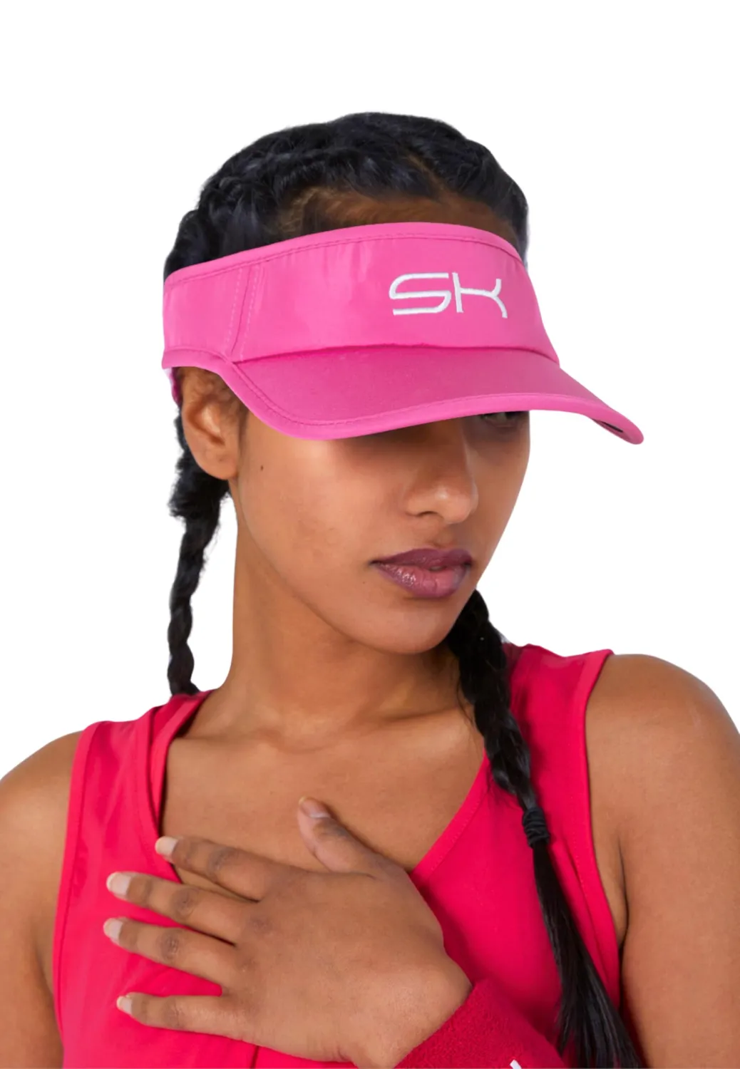 SPORTKIND Tennis Visor Sonnenblende Weiß/Gold verstellbar