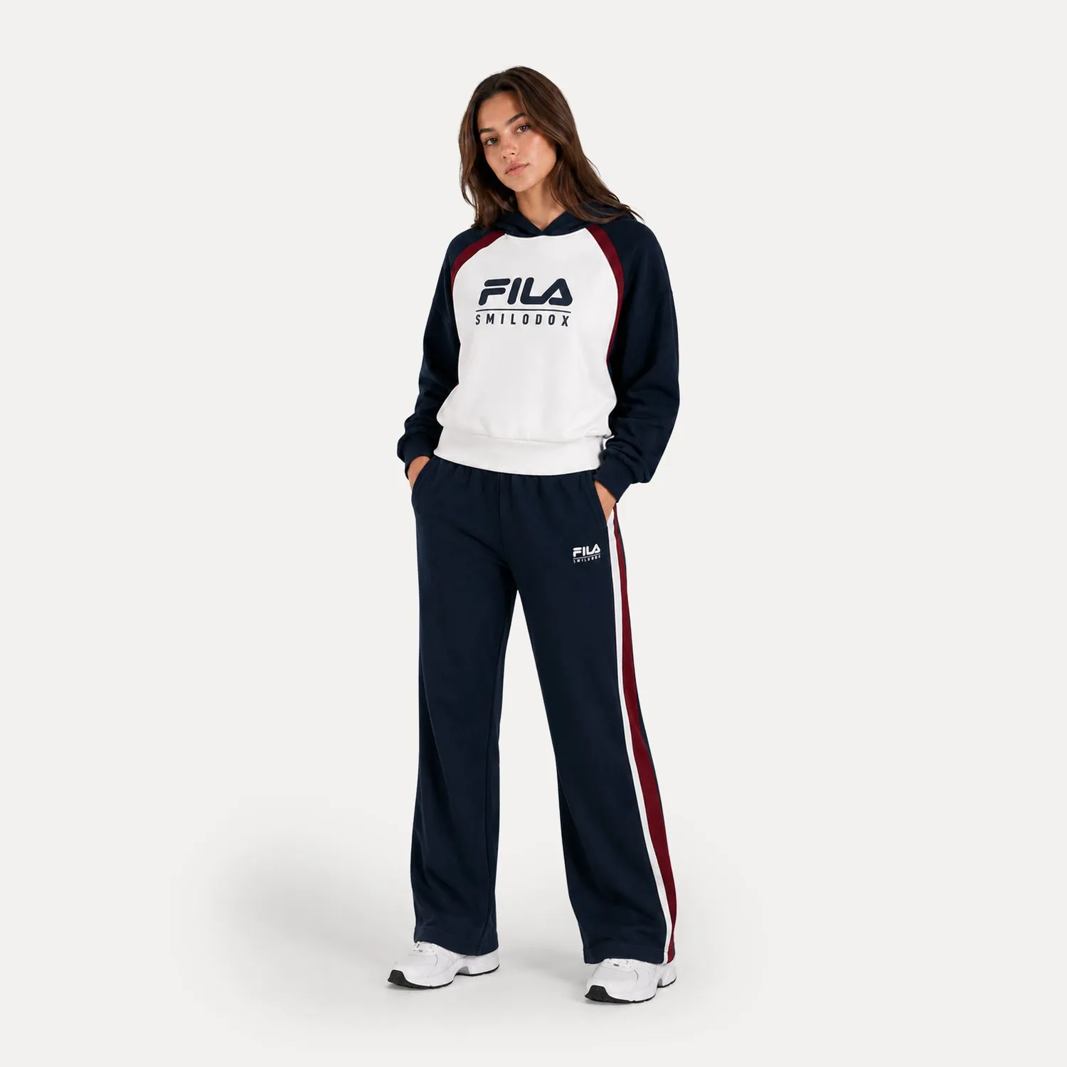 Smilodox x Fila Ardea Hoodie Damen Schwarz Cropped