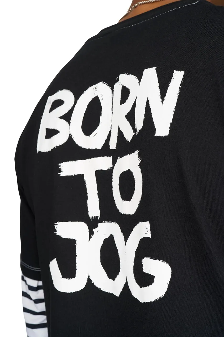 UNNA Born To Jog Tee Laufshirt schwarz Baumwolle