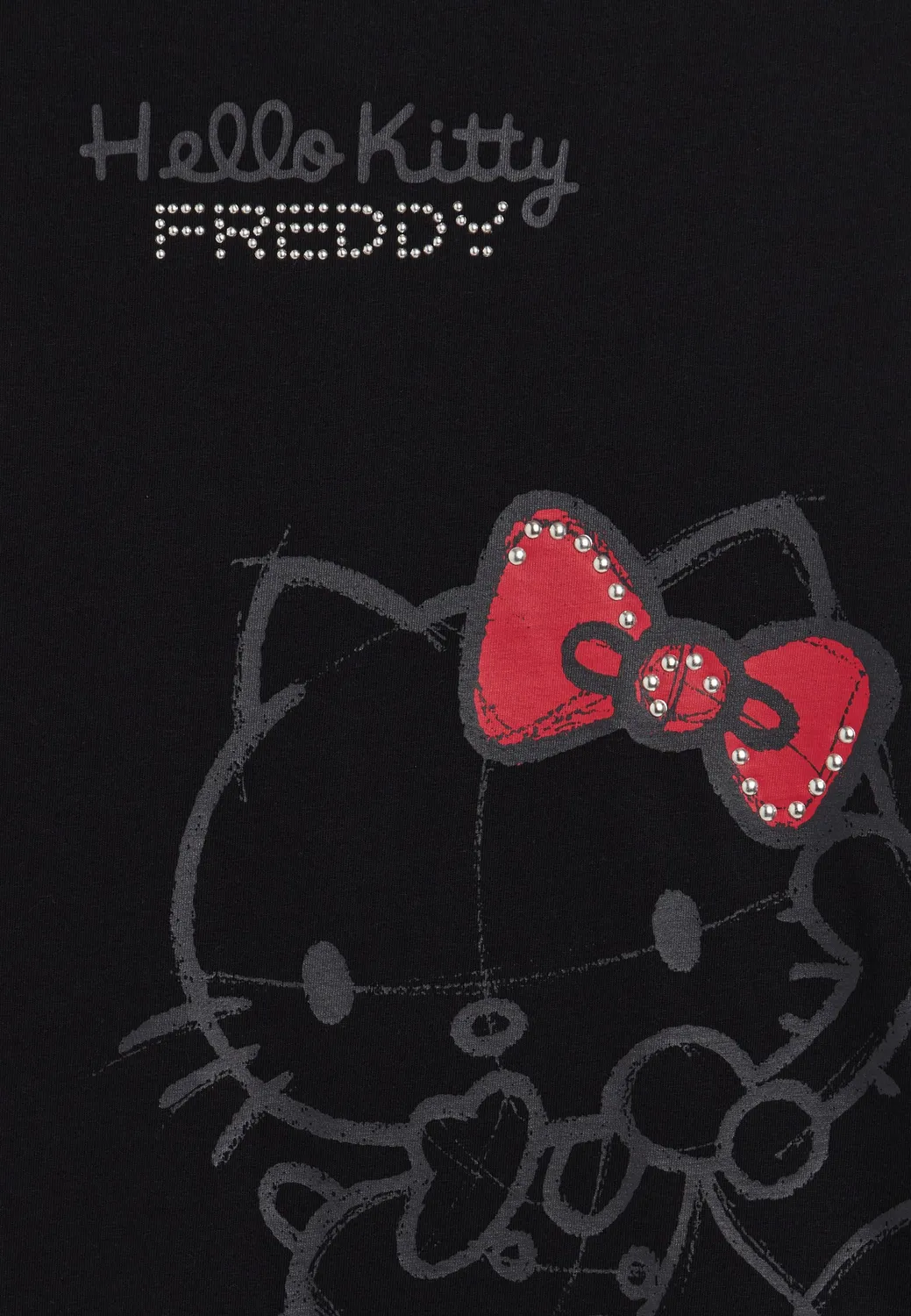 Freddy Hello Kitty T-Shirt schwarz Ton-in-Ton Print