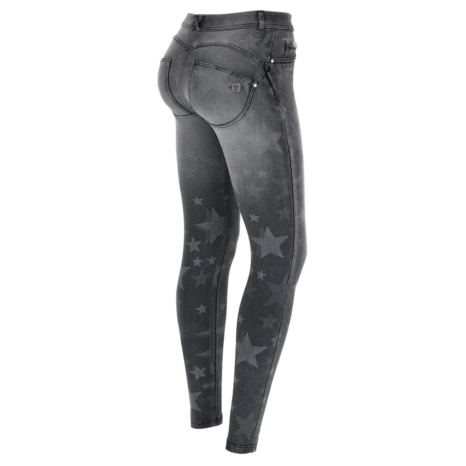 Freddy WR.UP Skinny Jeans Sterneprint grau shaping