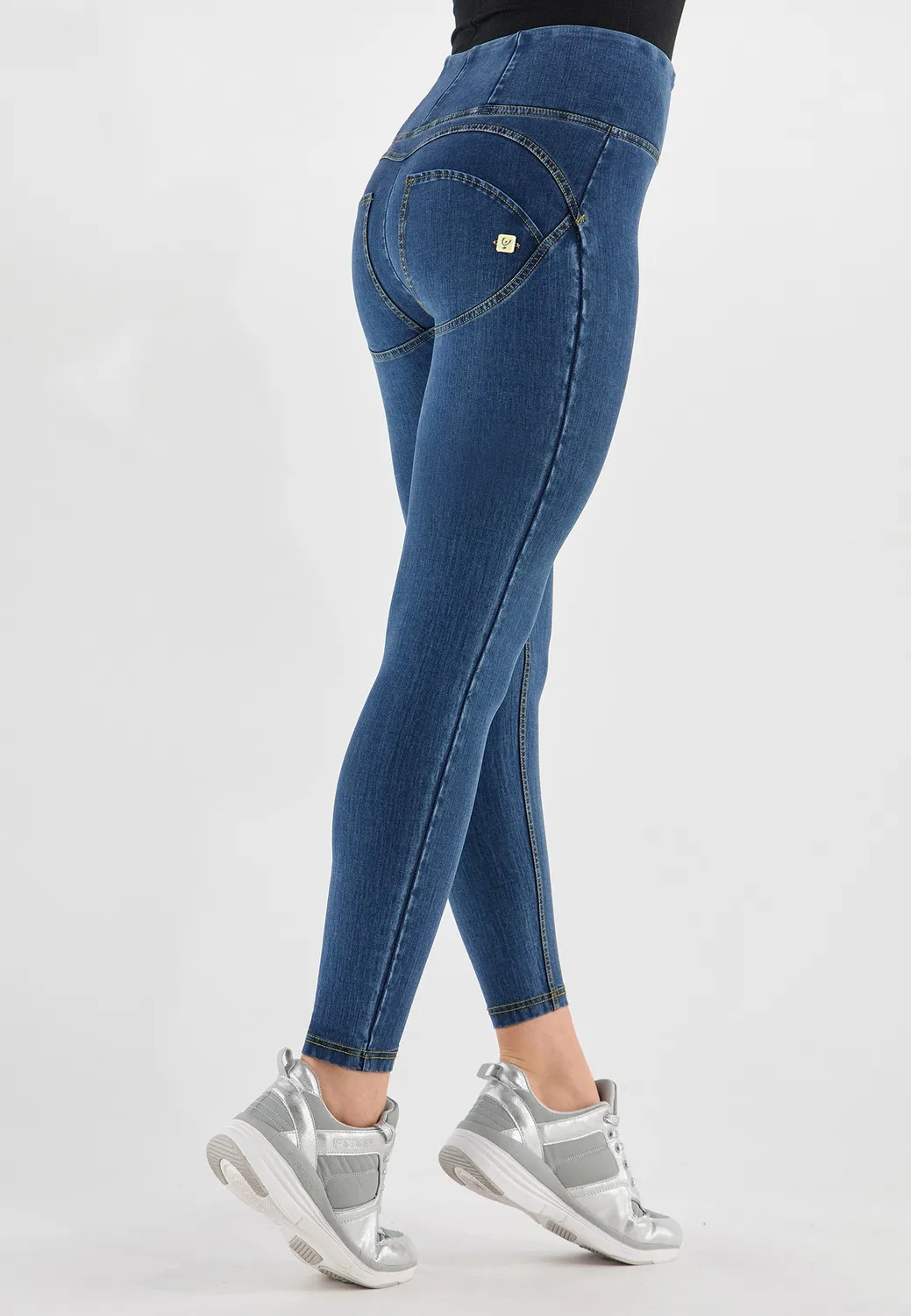 Freddy WR.UP 7/8 Jeans Damen Schwarz High Waist Push-up