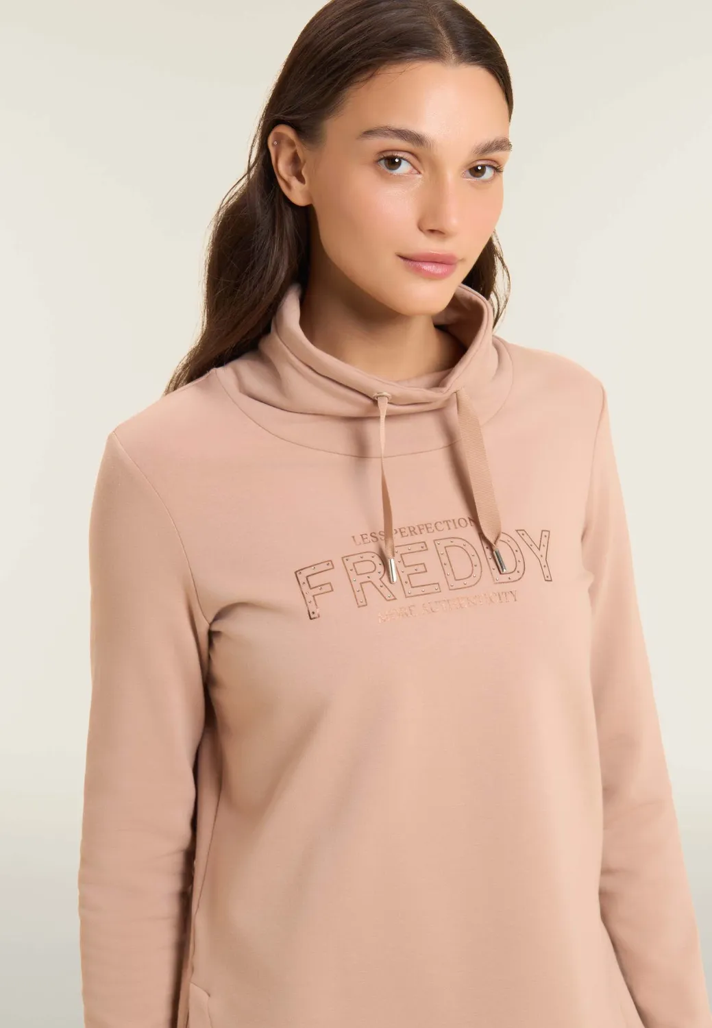 Freddy Sweatshirt Stehkragen Seitenschlitz Nero