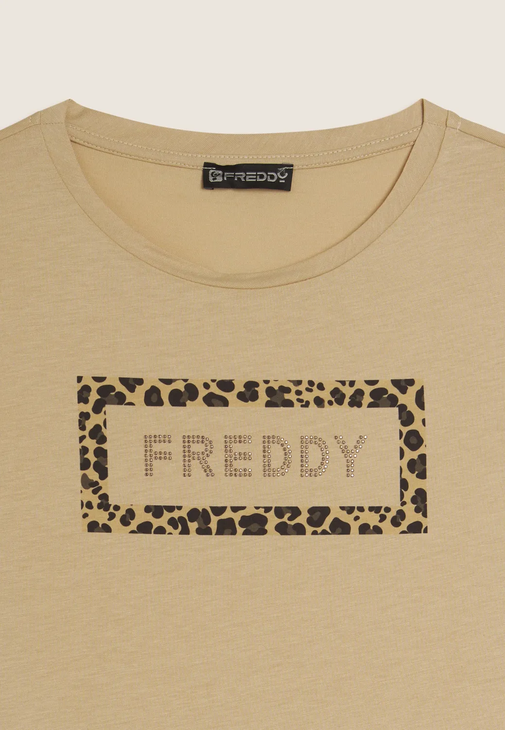 Freddy T-Shirt Damen Nero Animalier Baumwolle Modal