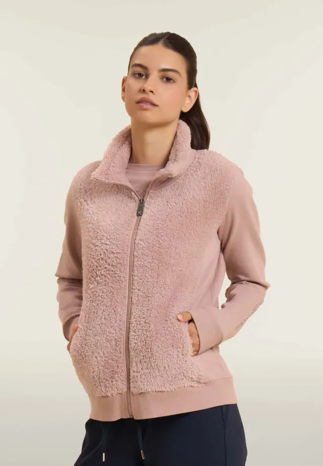 Freddy Sherpa Sweatjacke Damen mit Zip hoher Kragen