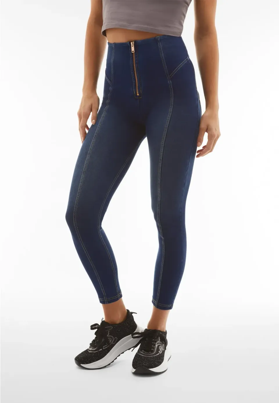 Freddy WR.UP 7/8 Jeggings Jeans Nero hoher Bund