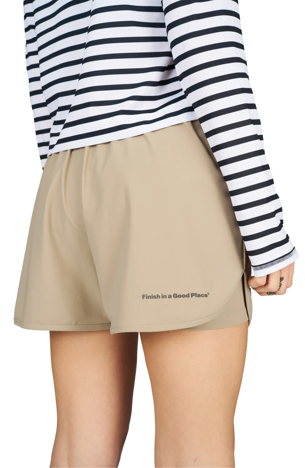 UNNA Flow Shorts 3" Laufshorts Warm Sand Innenhose