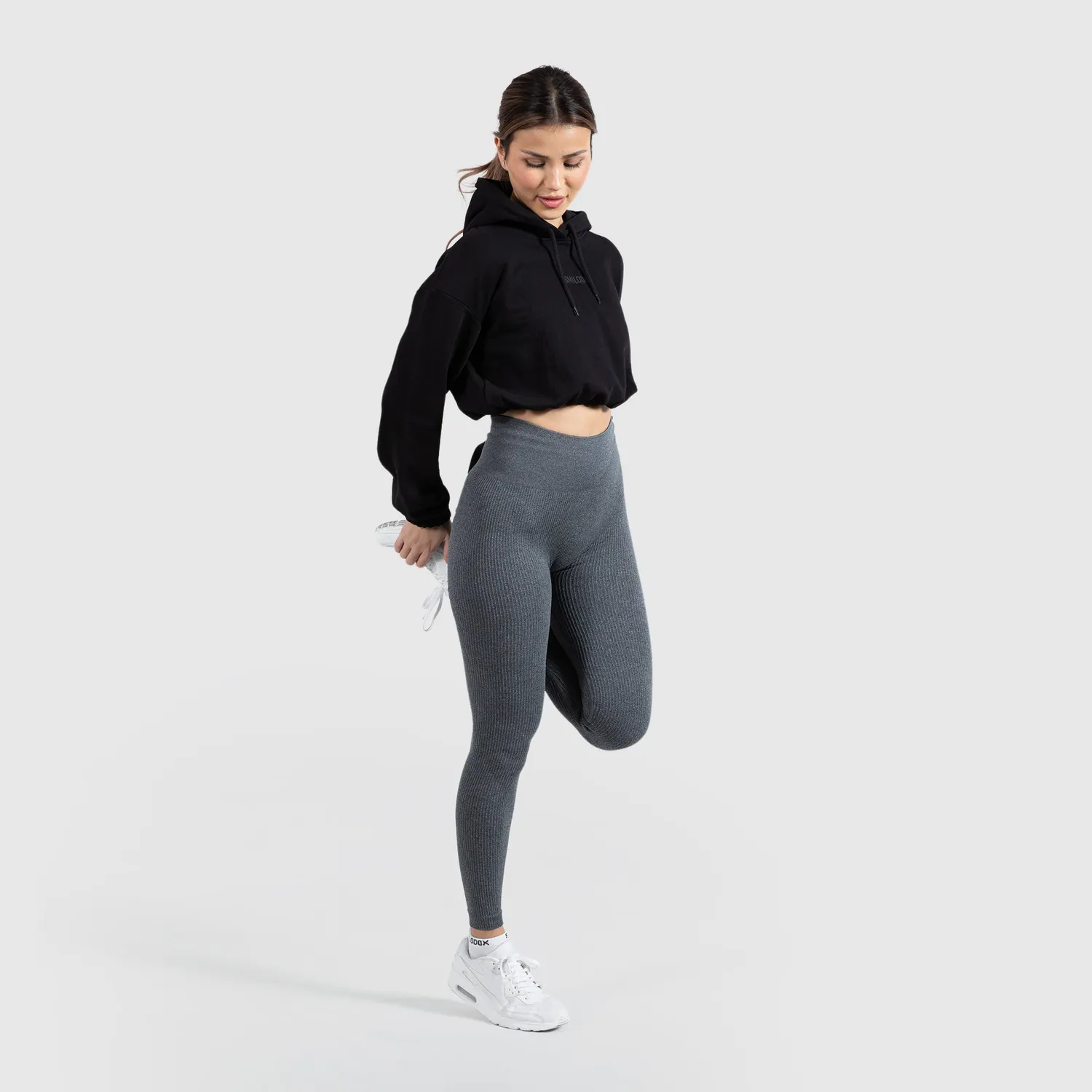 Smilodox Amaze Ripp Leggings Damen Schwarz Kompression
