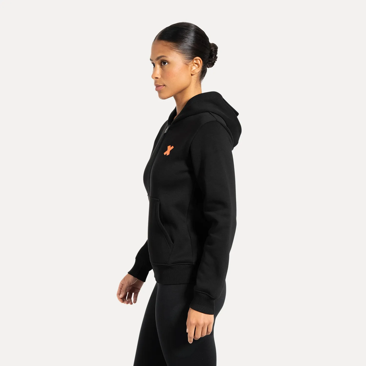 Smilodox Winter Zip Hoodie Damen Schwarz Oversize