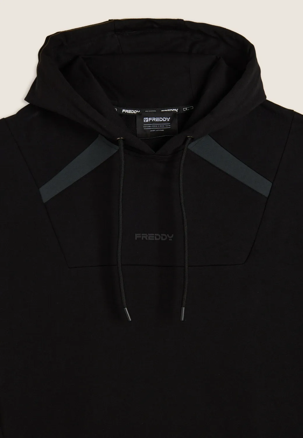 Freddy Kapuzen-Hoodie Schwarz Bauchtasche Baumwolle