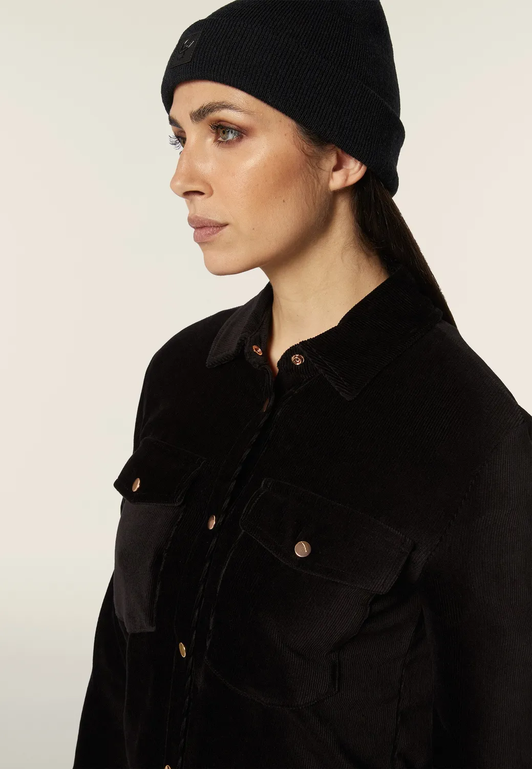 Freddy Comfort Fit Samthemd Schwarz Cord Mille Righe