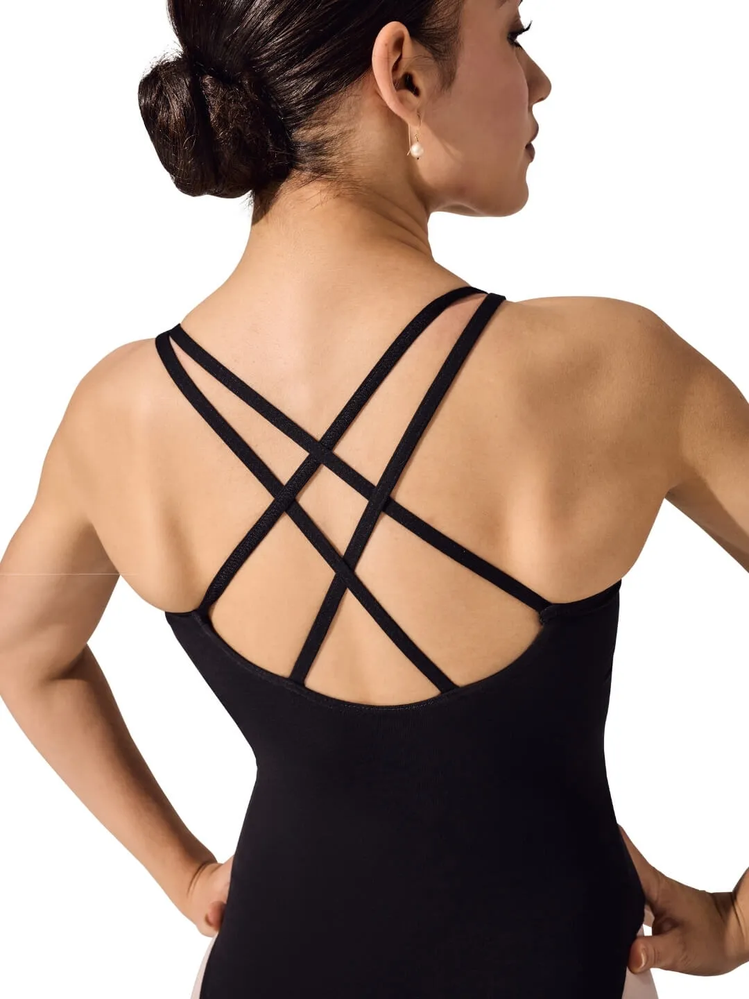 Capezio CC123 Double Strap Body Schwarz Baumwolle