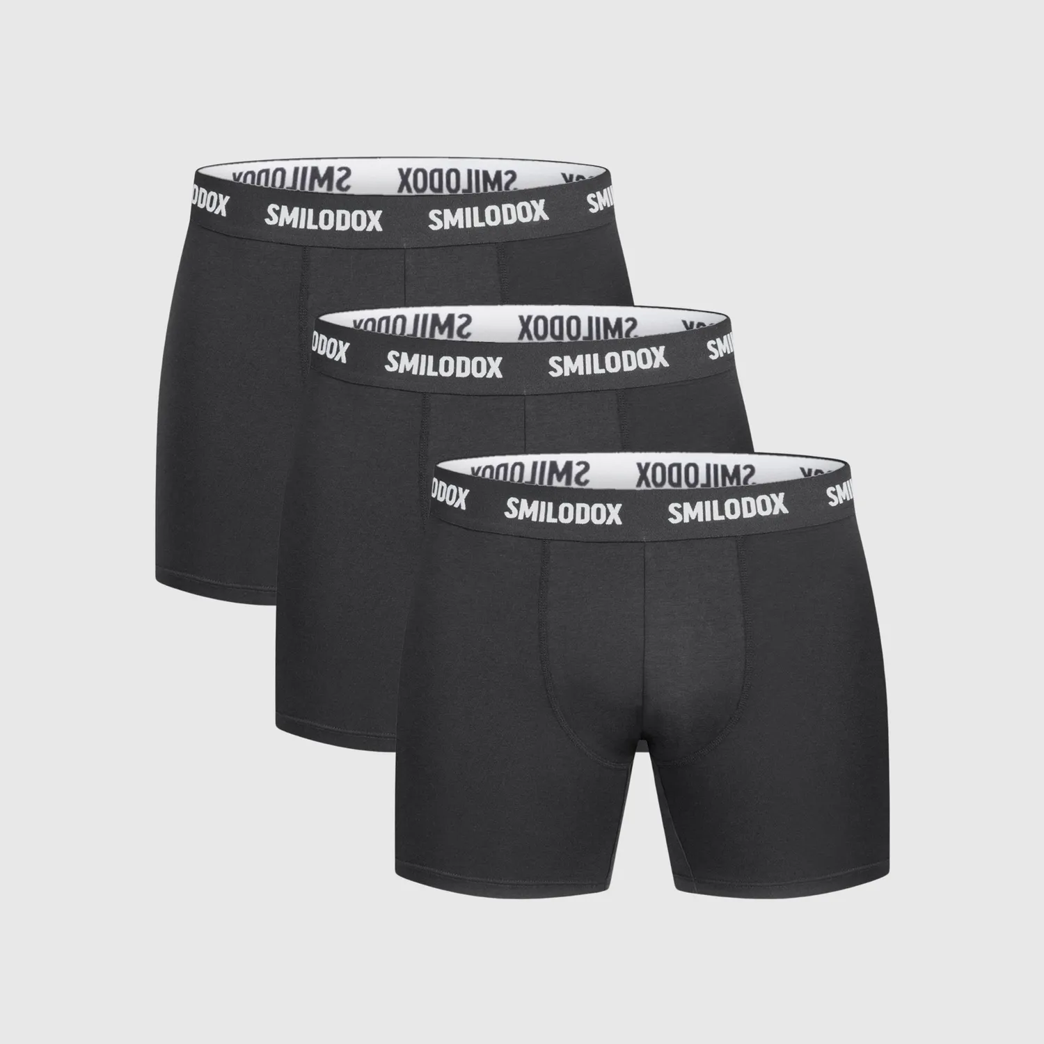 Smilodox Boxershorts 3er Pack Herren Baumwolle schwarz