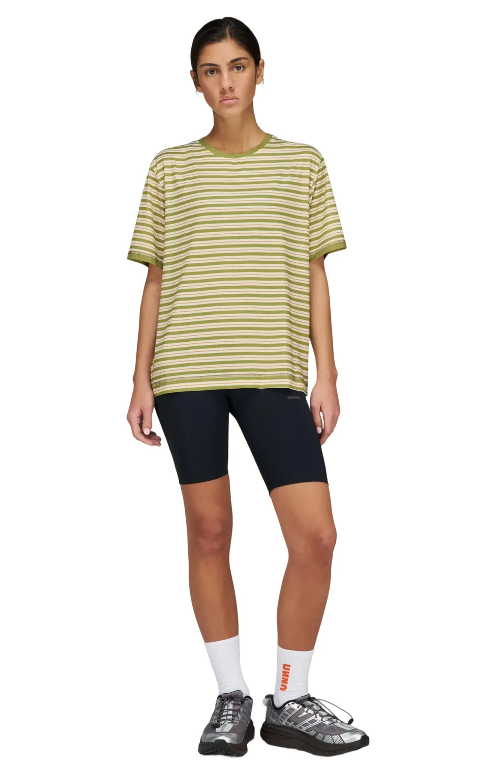UNNA Wavy Tee Striped W Laufshirt Sage Stripe