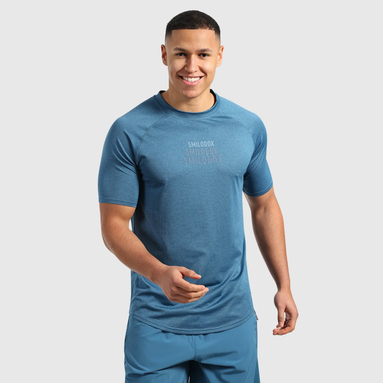 Smilodox Powerfit Triple T-Shirt Herren Schwarz Slim Fit Atmungsaktiv