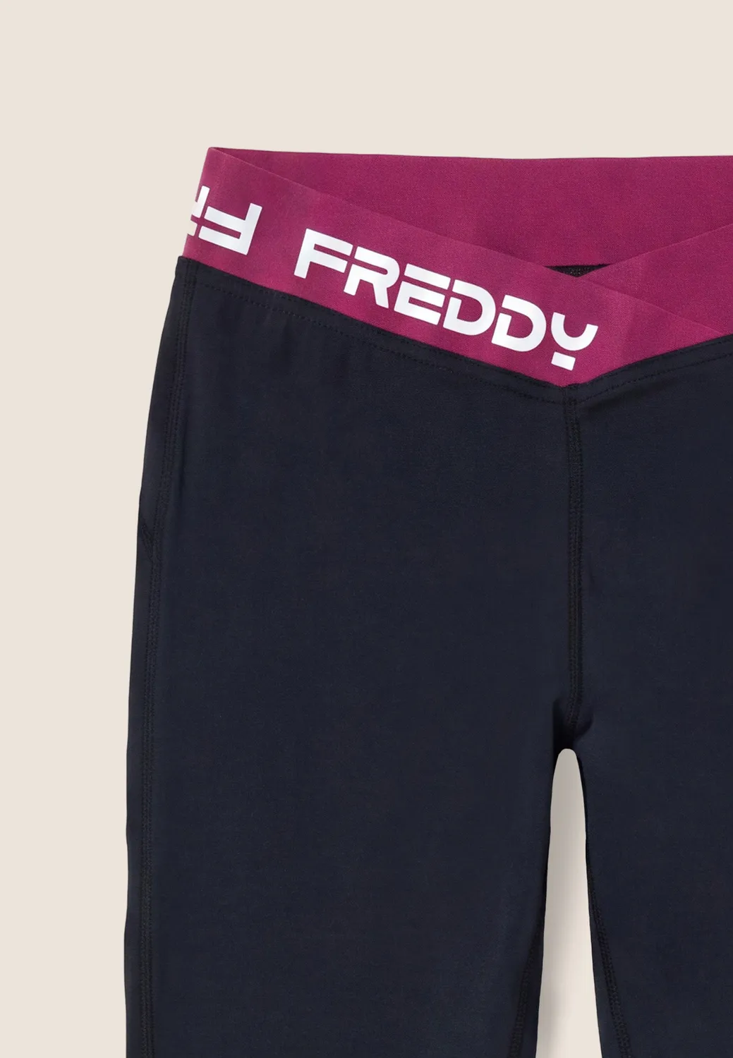 Freddy 7/8 Leggings hoher Bund Jacquard schwarz blickdicht